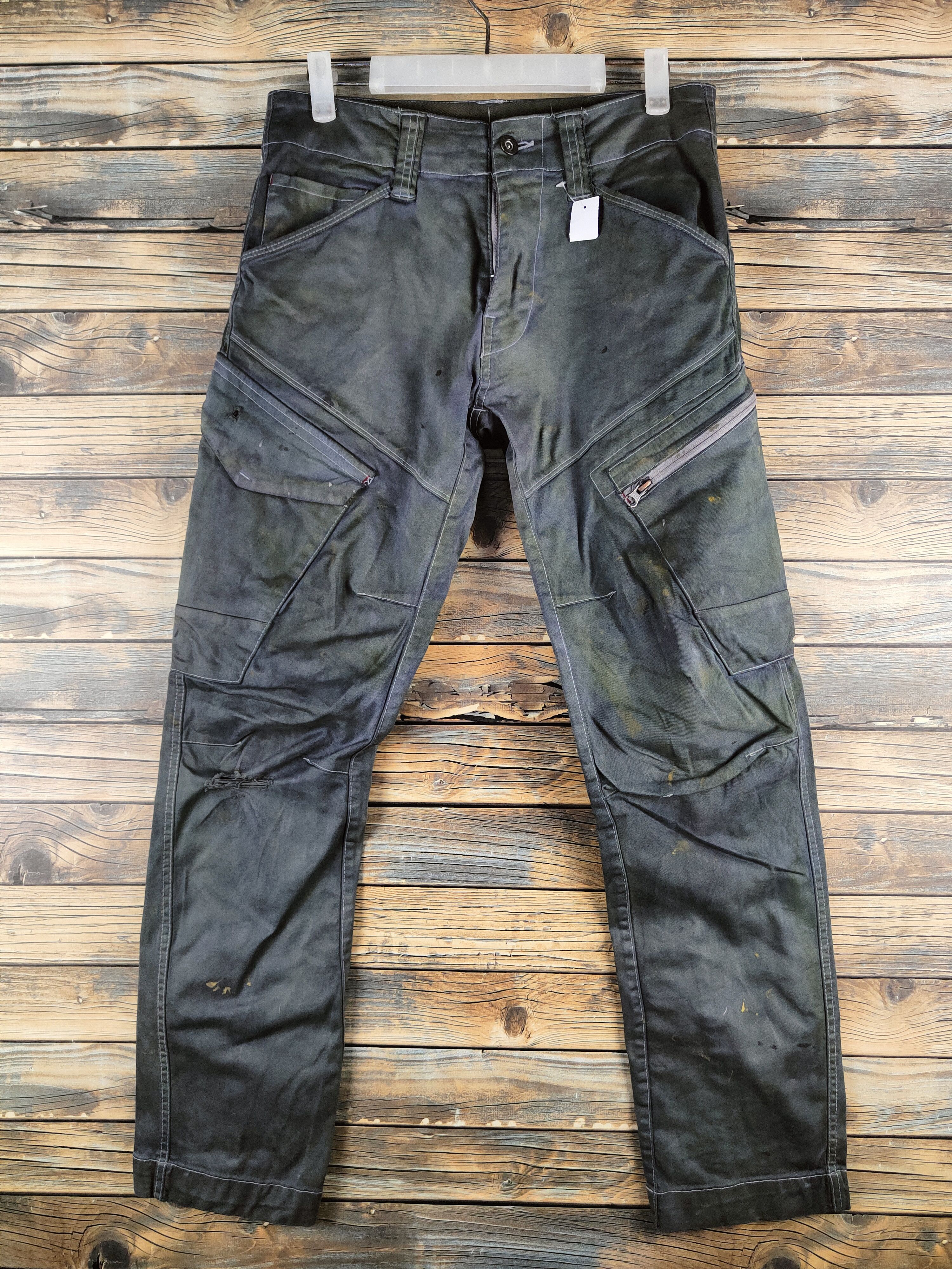 Japanese Brand Genba-Xebec Olive Multipocket Cargo Pants #46-625 Size US 29 - 1 Thumbnail