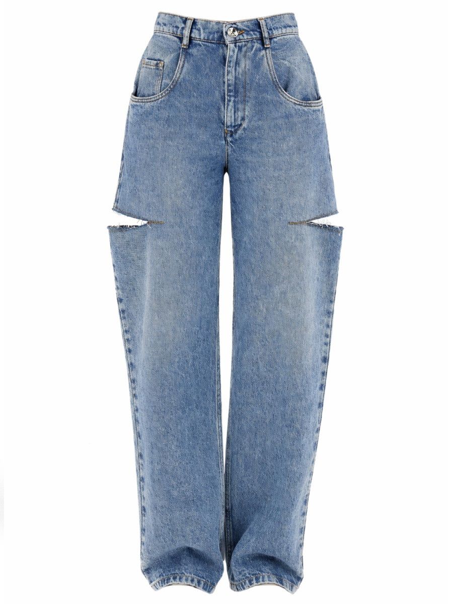 Maison Margiela MAISON MARGIELA JEANS WITH CUT OUT DETAIL - DENIM (IT 42) Size 42" / US 20 - 1 Thumbnail