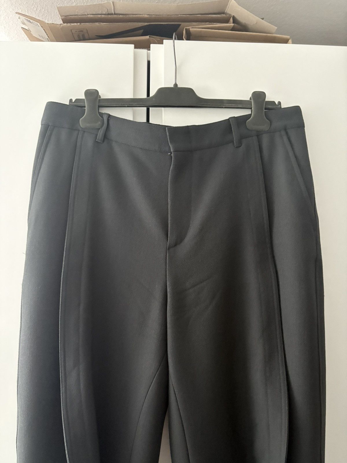 Y/Project Y/Project Banana Wool Tailored Trousers XXL Grey Size US 36 / EU 52 - 2 Thumbnail