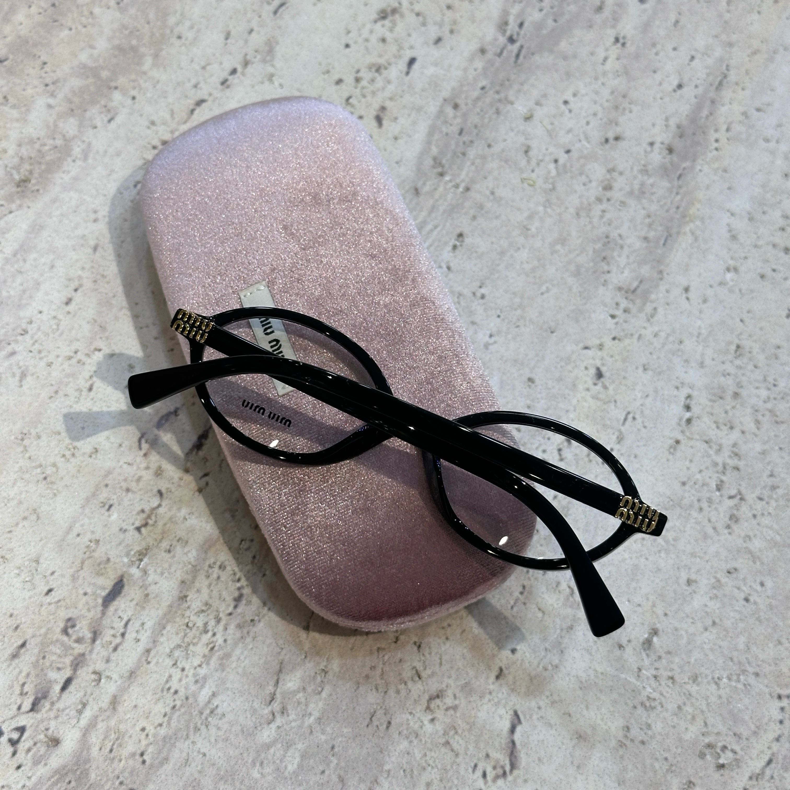 Miu Miu MIU MIU MU 01XV 1AB101 Eyewear BLACK Size ONE SIZE - 4 Thumbnail