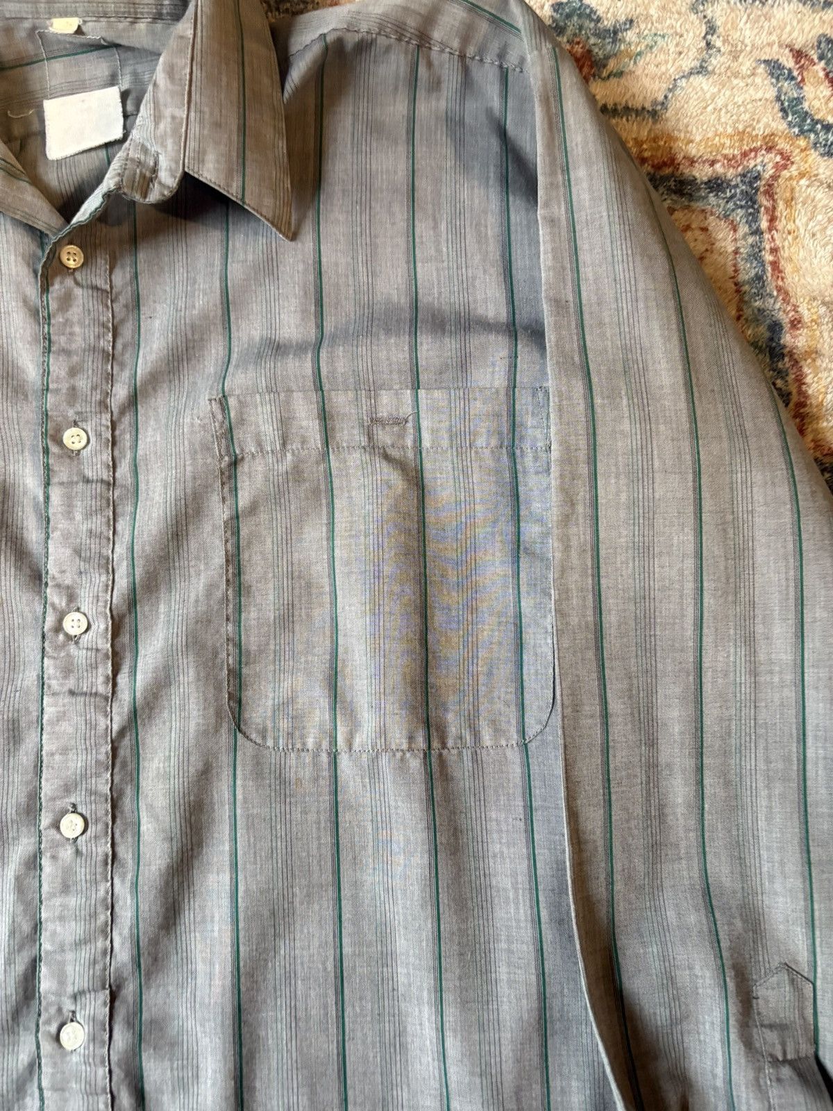 Vintage Vintage 80s Pinstriped Button-up Shirt Size XL Size US XL / EU 56 / 4 - 2 Thumbnail