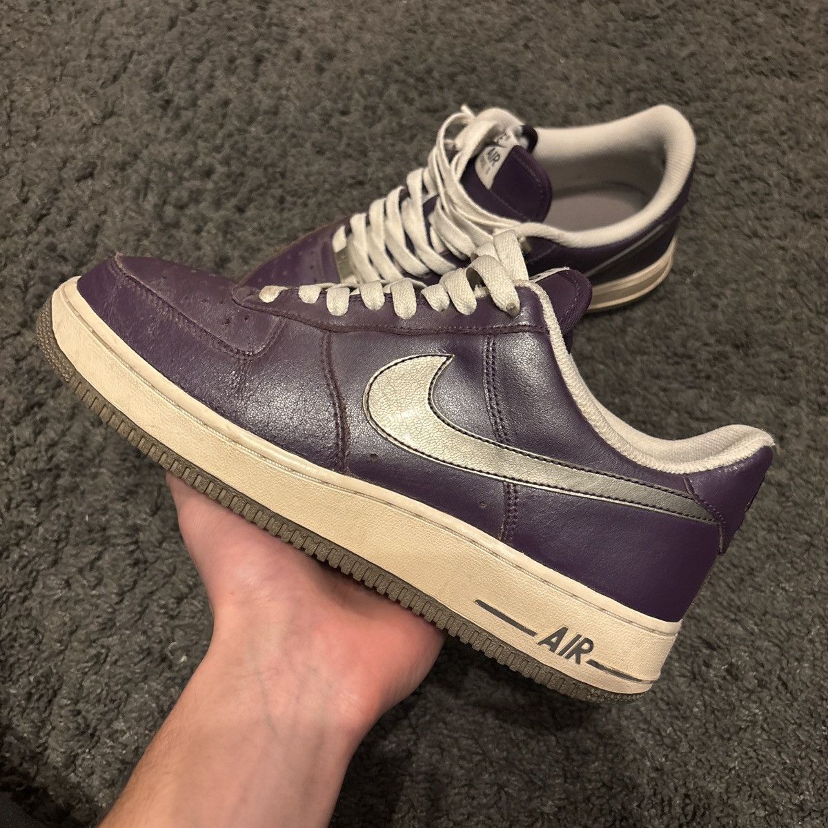 Nike AF1 Purple Metallic Pewter 2009 Size US 9.5 / IT 39.5 - 3 Thumbnail