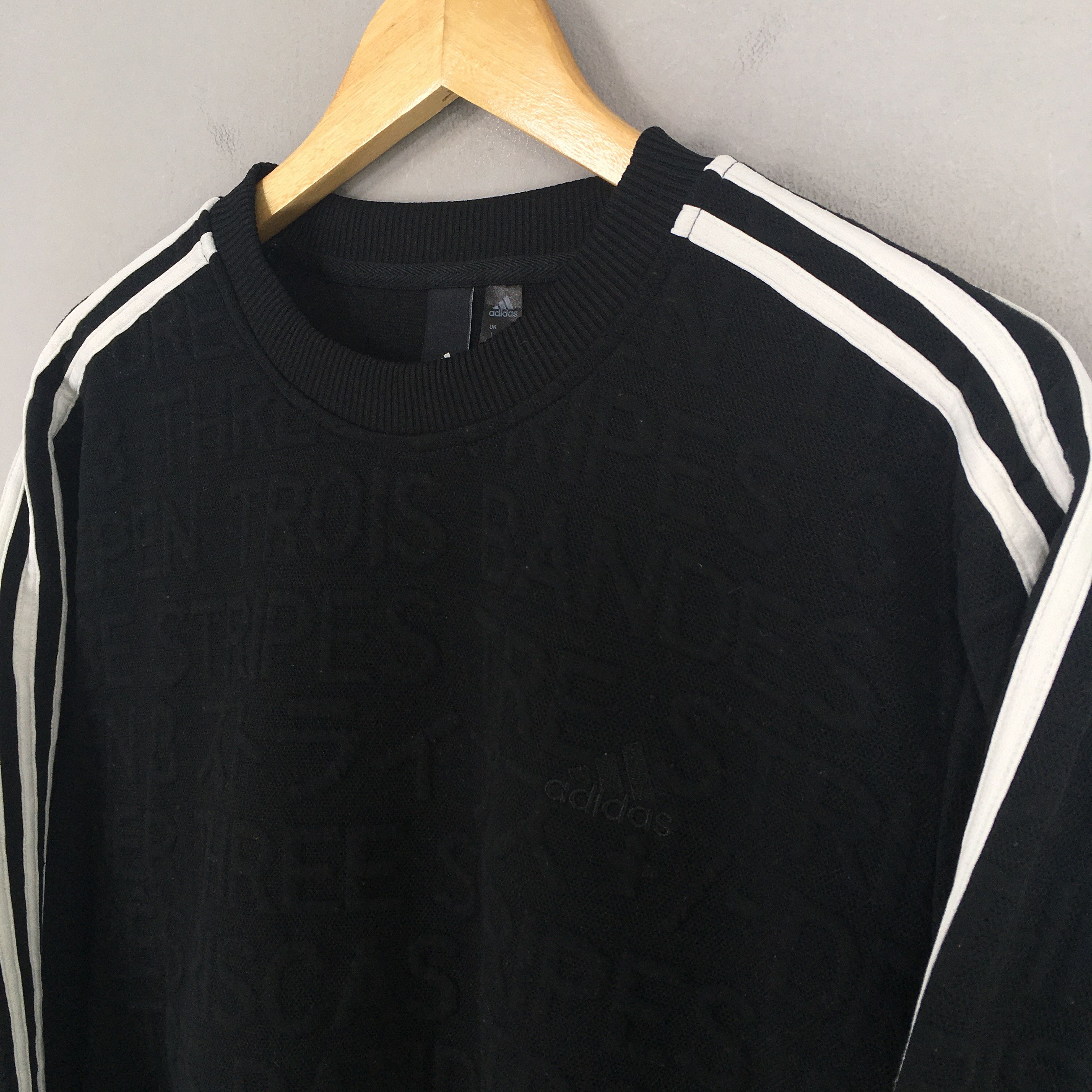 Adidas × Vintage Vintage Y2K Adidas Equipment Logo Black Sweater Large Size US L / EU 52-54 / 3 - 3 Thumbnail