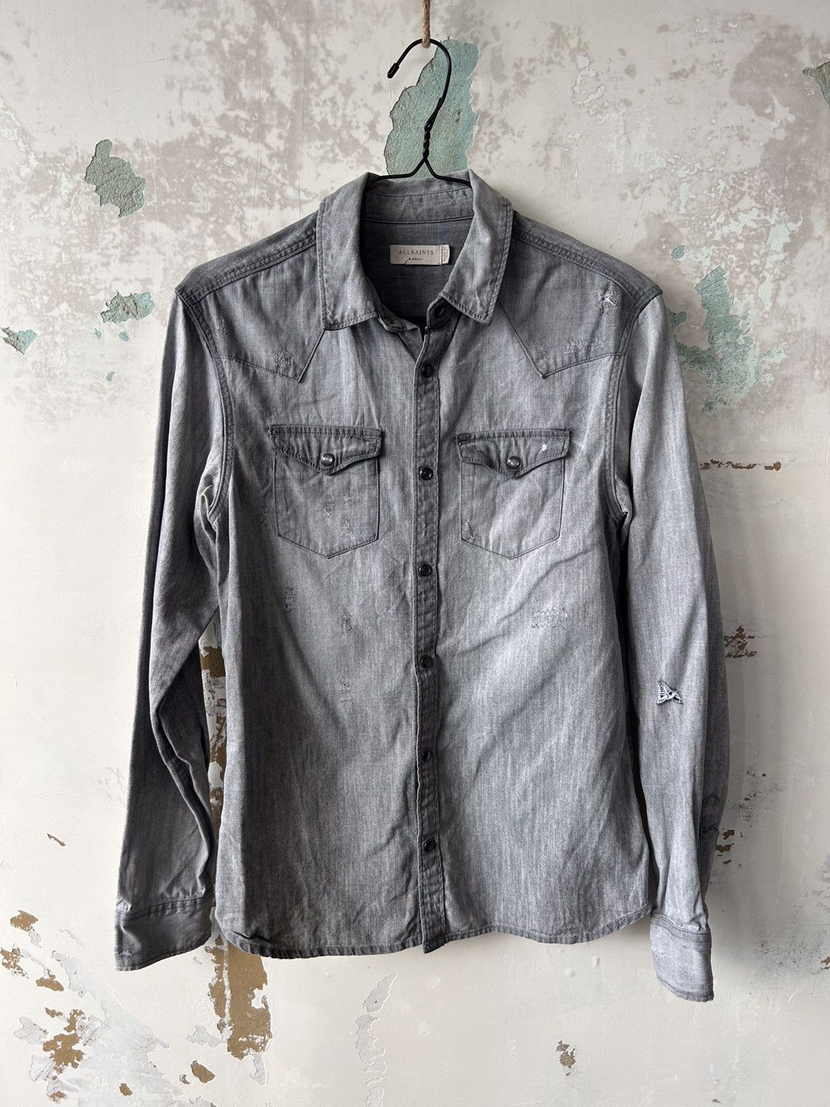 Allsaints Allsaints shirt Japanese brand long sleeve denim Size US S / EU 44-46 / 1 - 1 Thumbnail