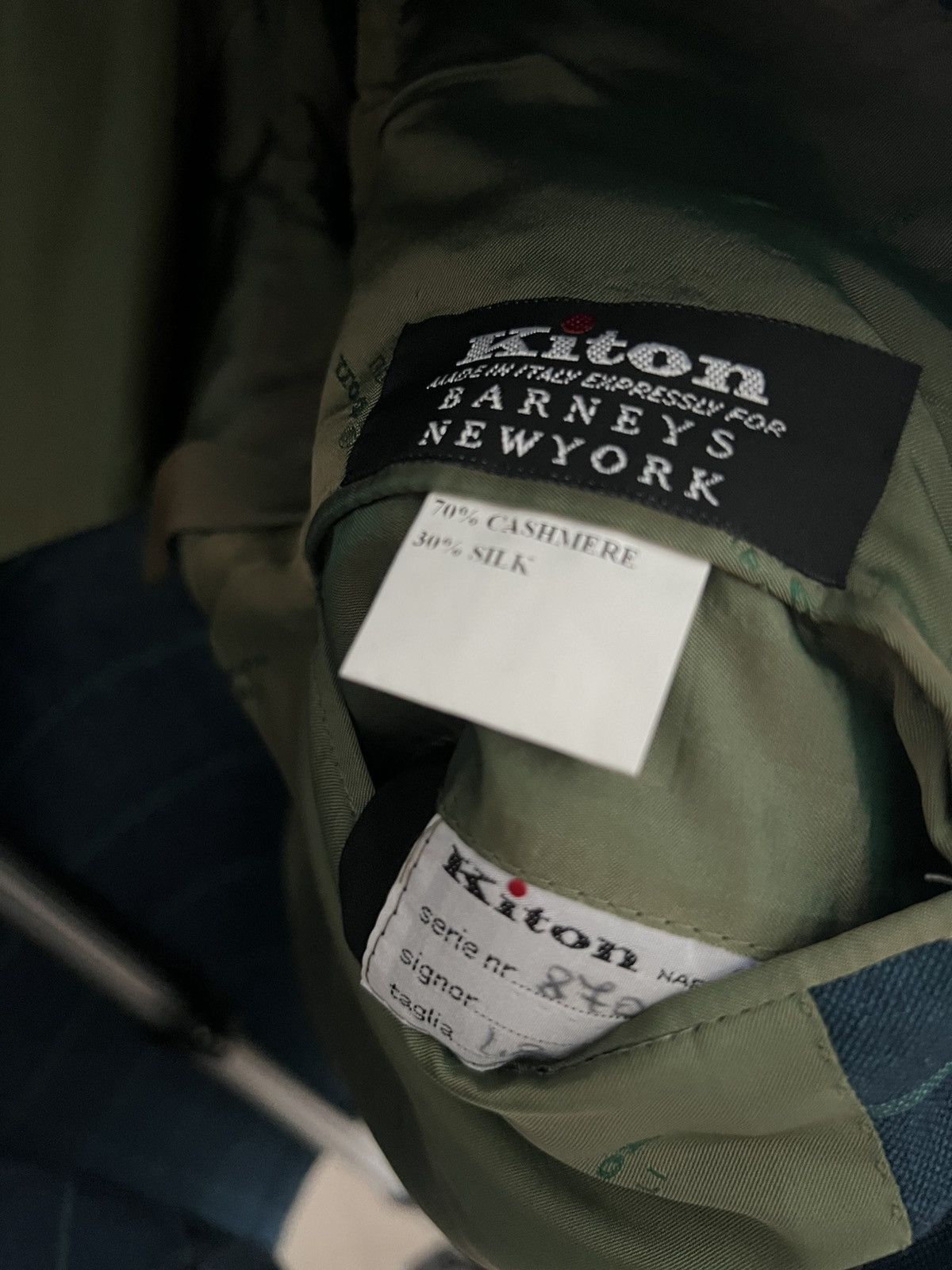 Barneys New York × Kiton Kiton Men Size 38R US 48 IT Green Windowpane Blazer NWT Size 38R - 9 Thumbnail