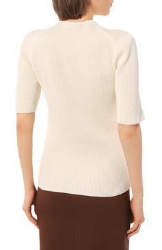 Jil Sander o1y1025 Short Sleeves Sweater in Ivory Size XXS / US 00 / IT 34 - 3 Thumbnail
