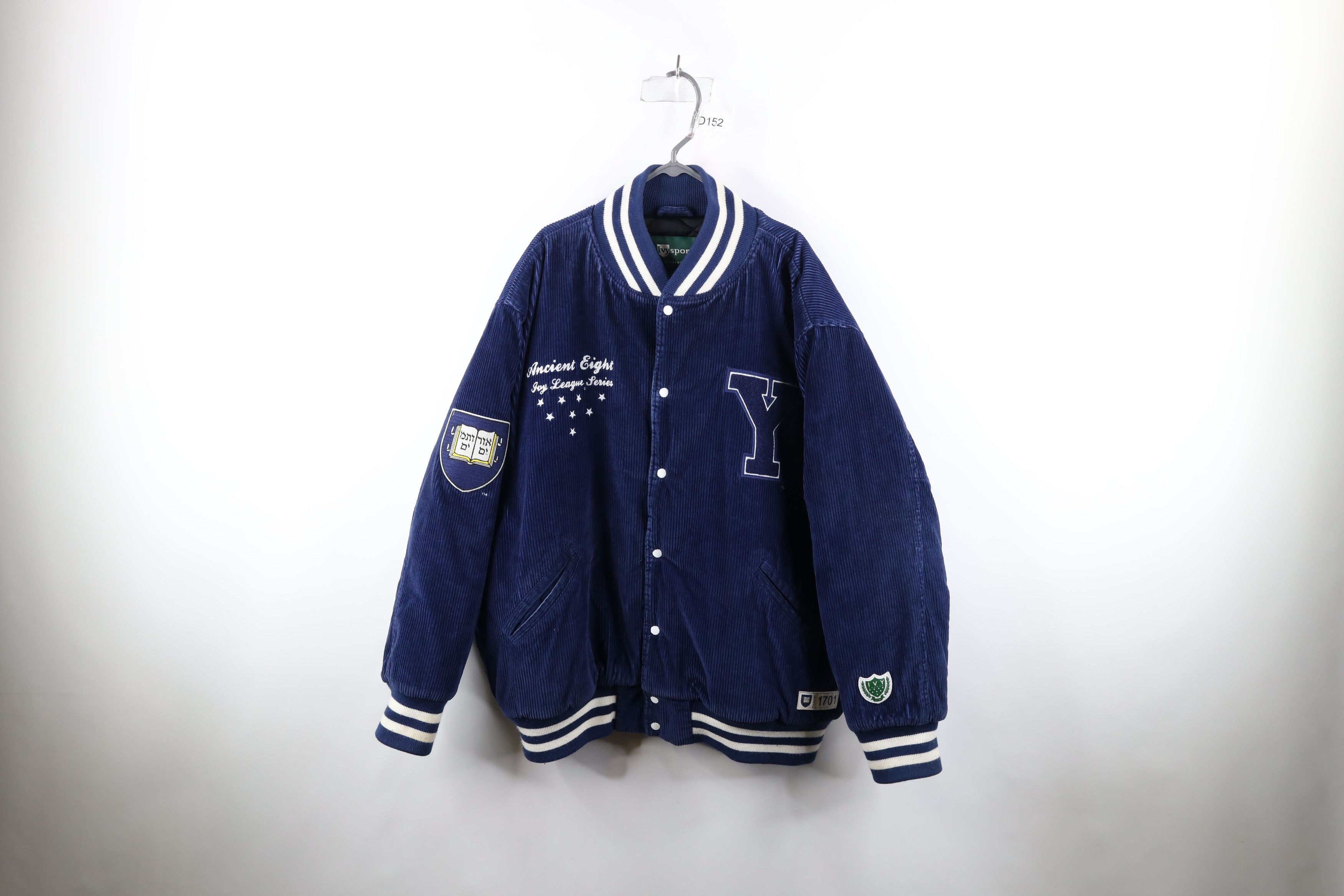 Vintage Vintage 90s Corduroy Yale University Bomber Jacket Blue 