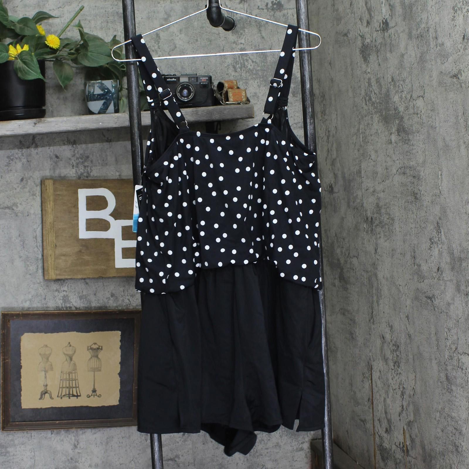 Other Nwt Swim Solutions Dot Romper Swimsuit Rain Ofs Black 20w Size ONE SIZE - 2 Thumbnail