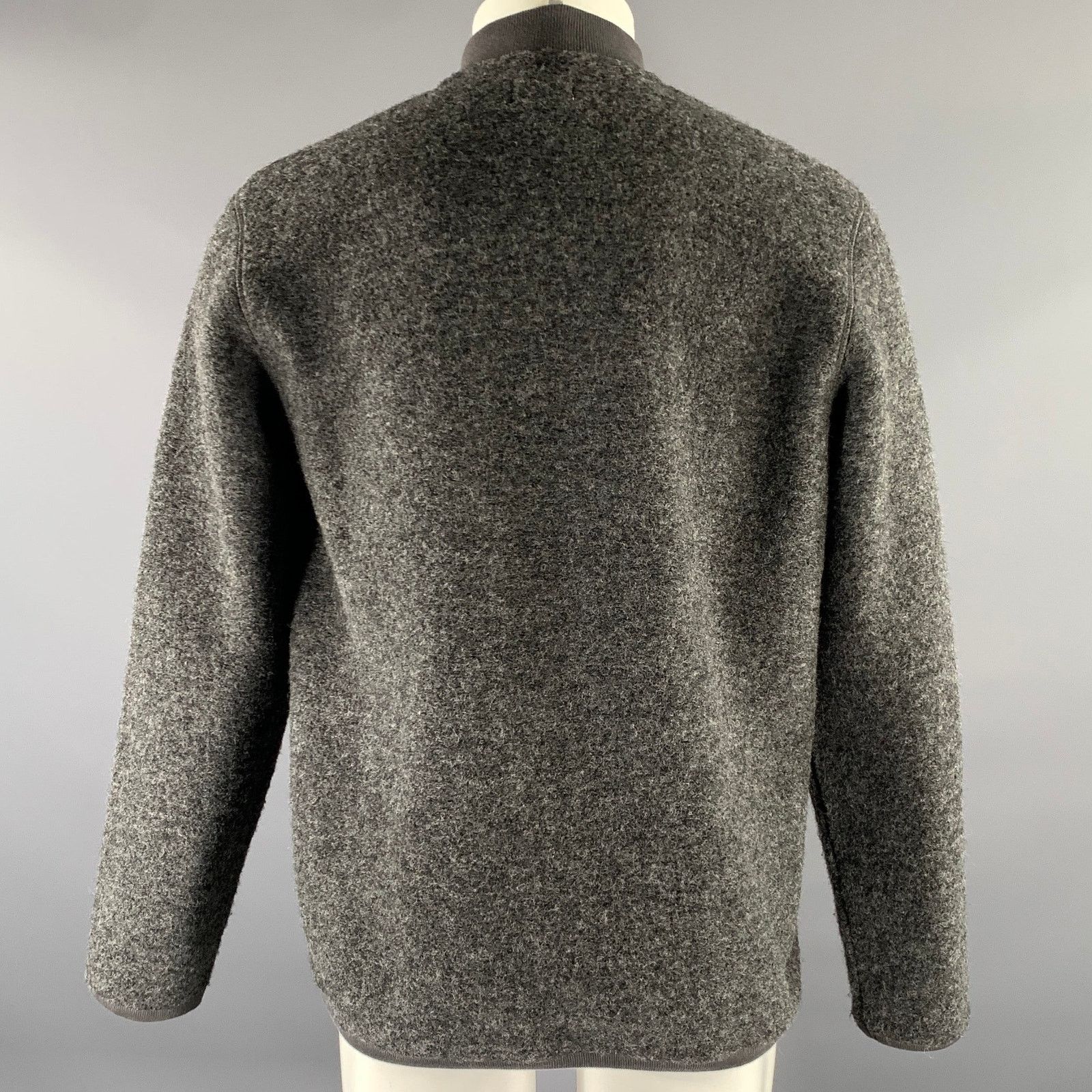 Hartford HARTFORD Size L Grey Textured Wool Blend Bomber Jacket Size US L / EU 52-54 / 3 - 4 Thumbnail