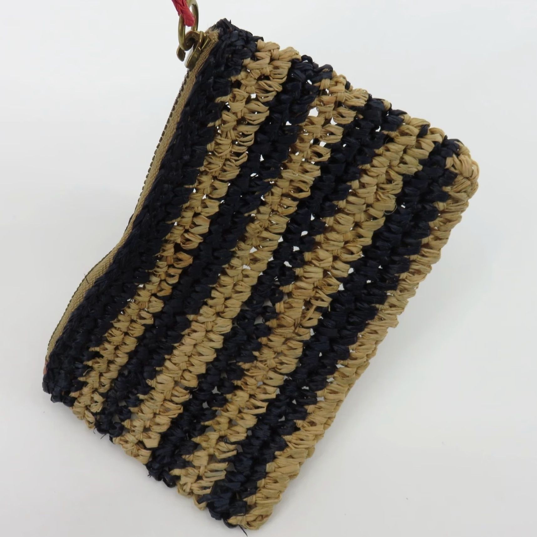 J.Crew J.CREW Coin Wallet Straw Multicolor Zip Purse Woven Tan Blue Pom Pom NEW Women Coin Wallet Straw Multicolor J.CREW Gift Size ONE SIZE - 2 Thumbnail