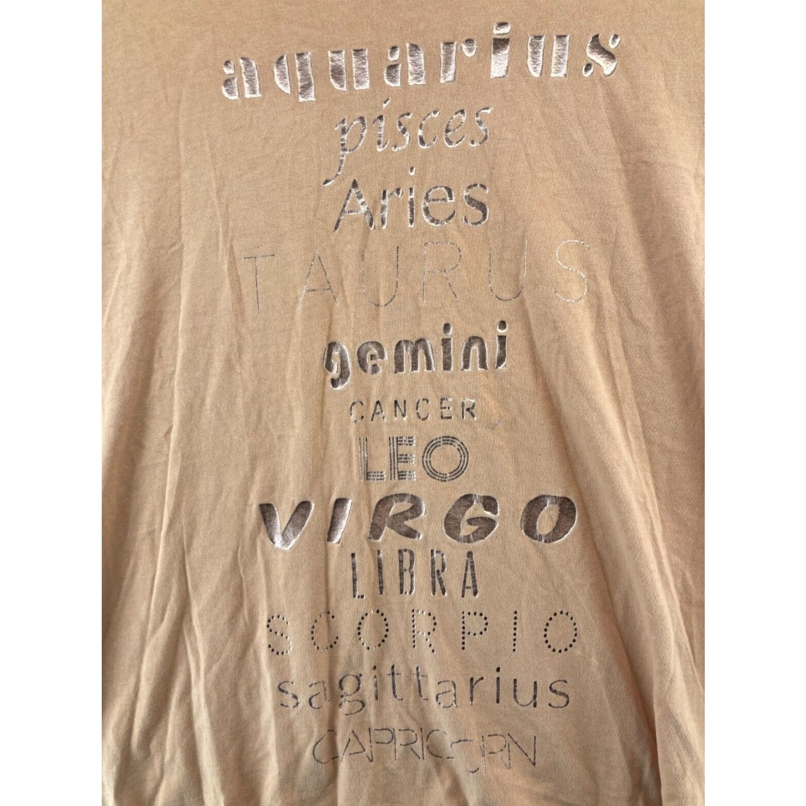 Madewell Madewell Women's XL Beige Zodiac Signs Crew Neck T-Shirt Size XL / US 12-14 / IT 48-50 - 4 Thumbnail