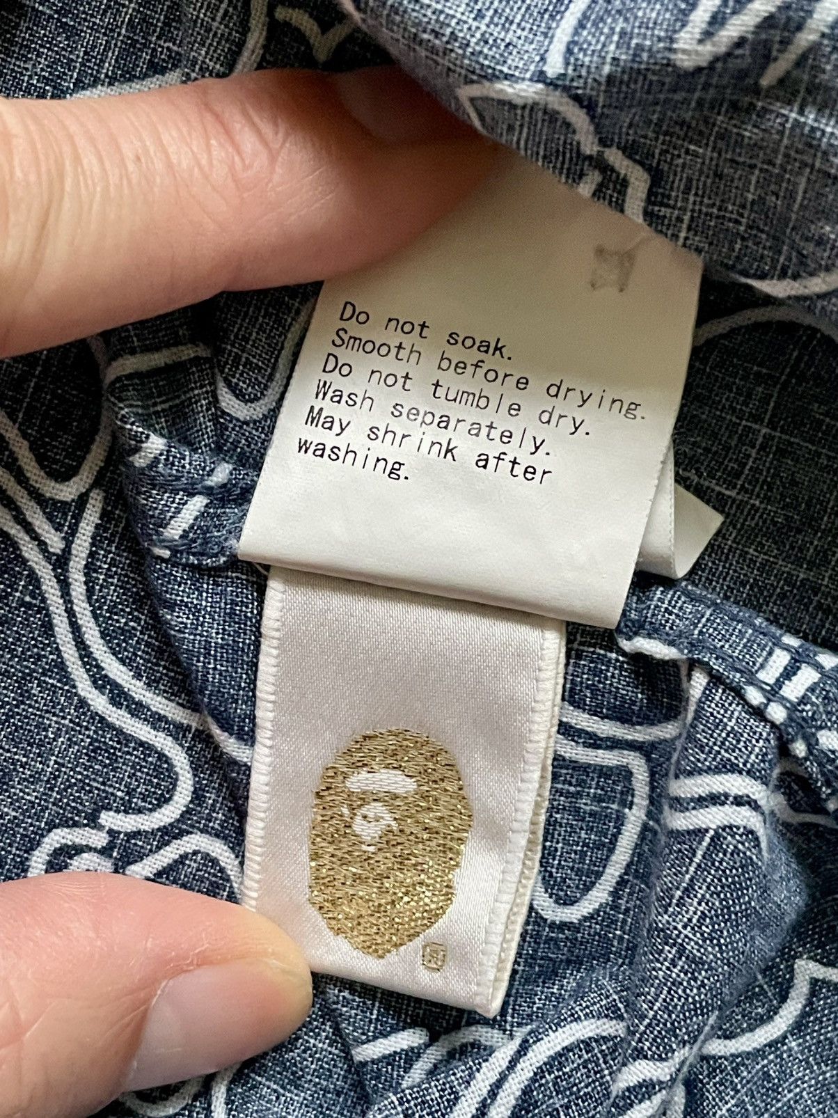 Bape BAPE linear ape head camo short sleeve shirt - navy - Size M Size US M / EU 48-50 / 2 - 4 Thumbnail