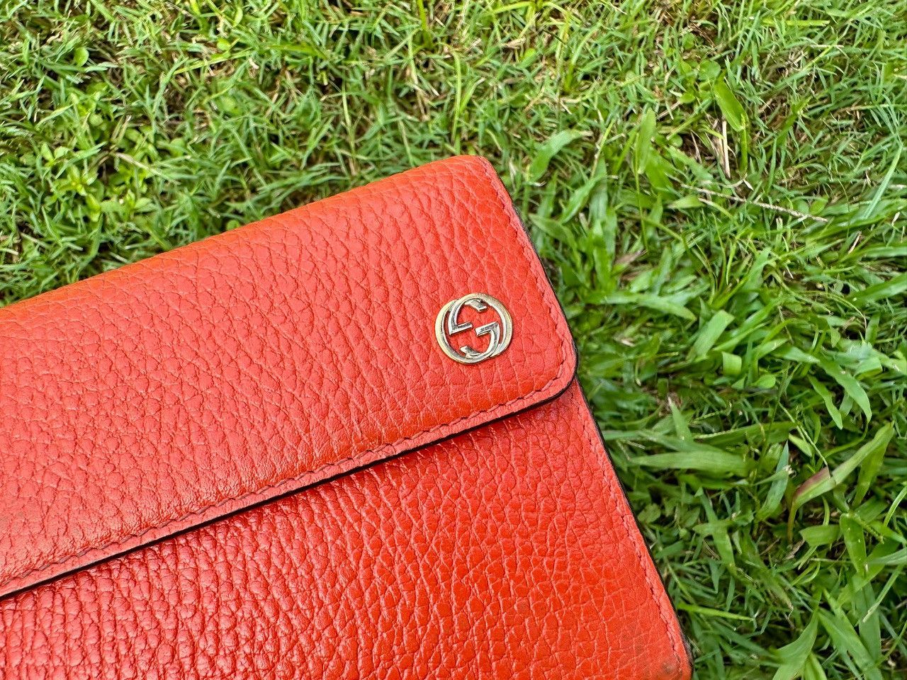 Gucci Authentic Gucci Interlocking GG Grained Leather Continental Size ONE SIZE - 6 Thumbnail