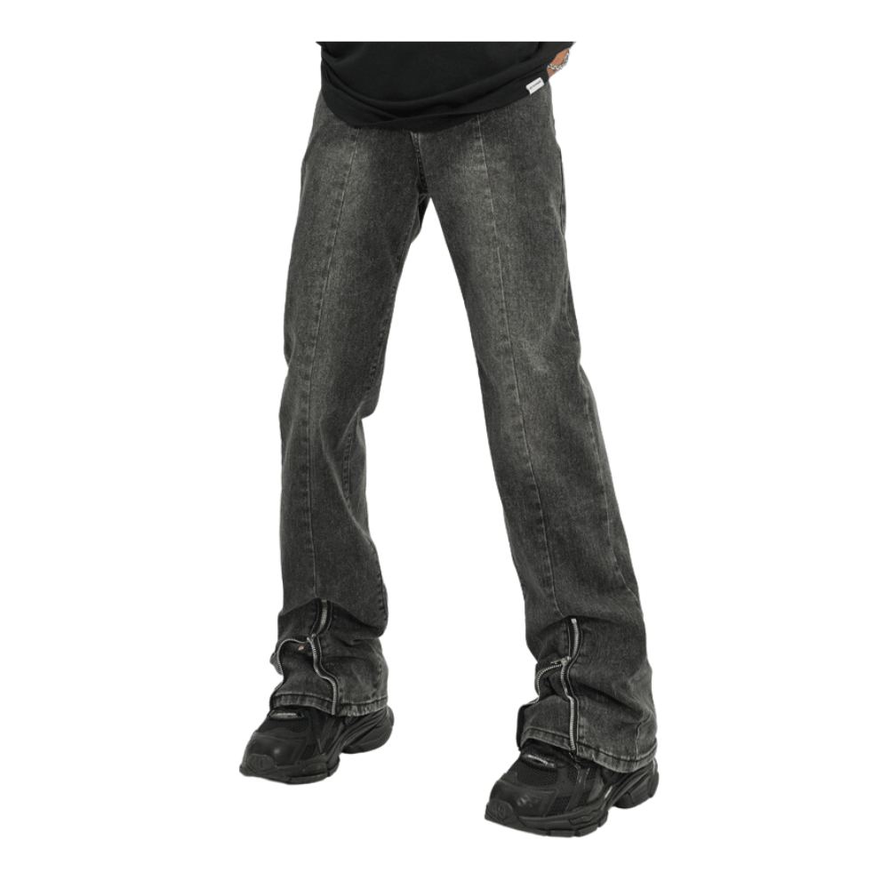 Jean Black Stacked Denim Jeans Size US 32 / EU 48 - 1 Thumbnail