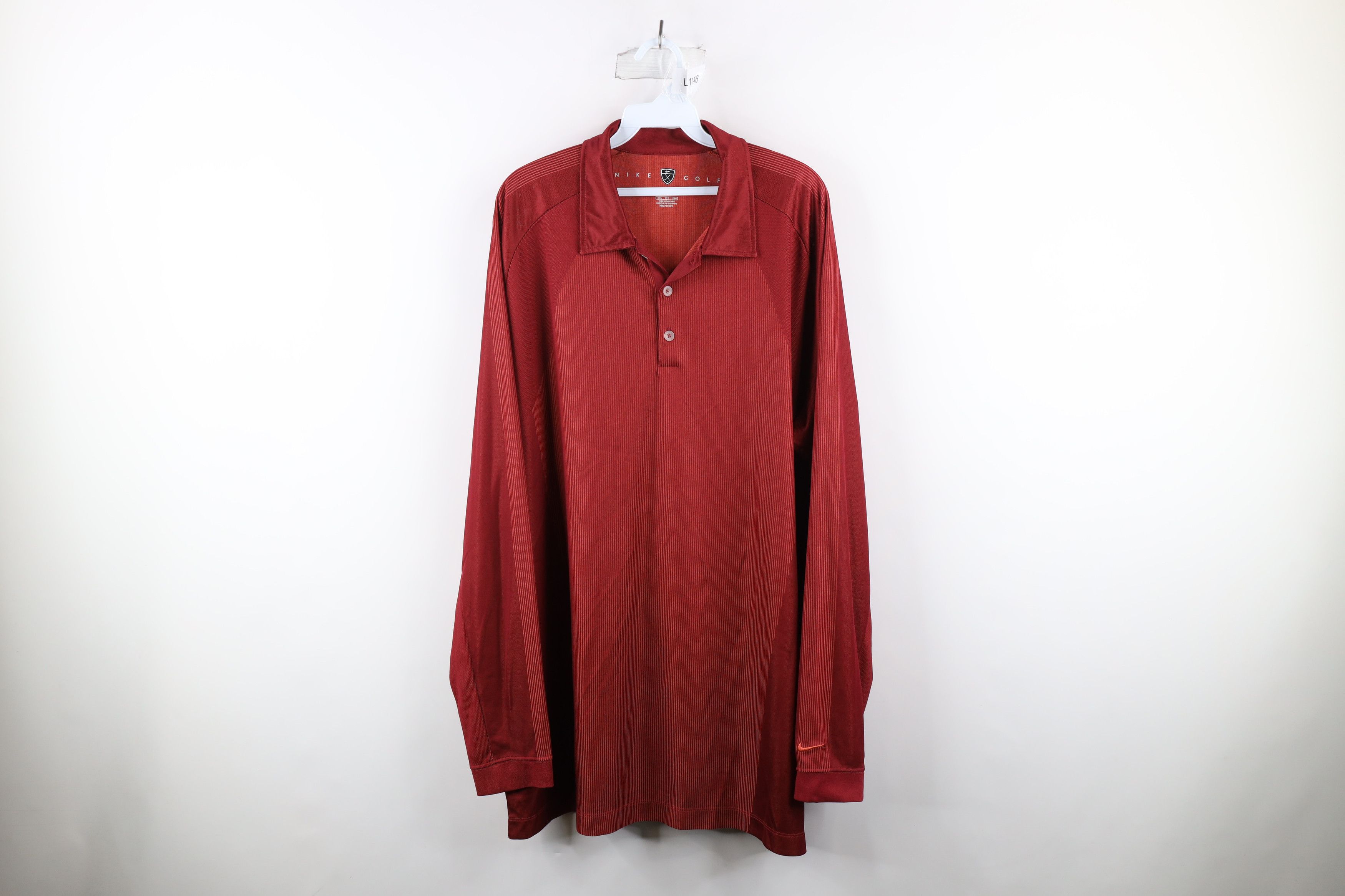 Vintage Nike Golf Mini Swoosh Knit Long Sleeve Polo Shirt