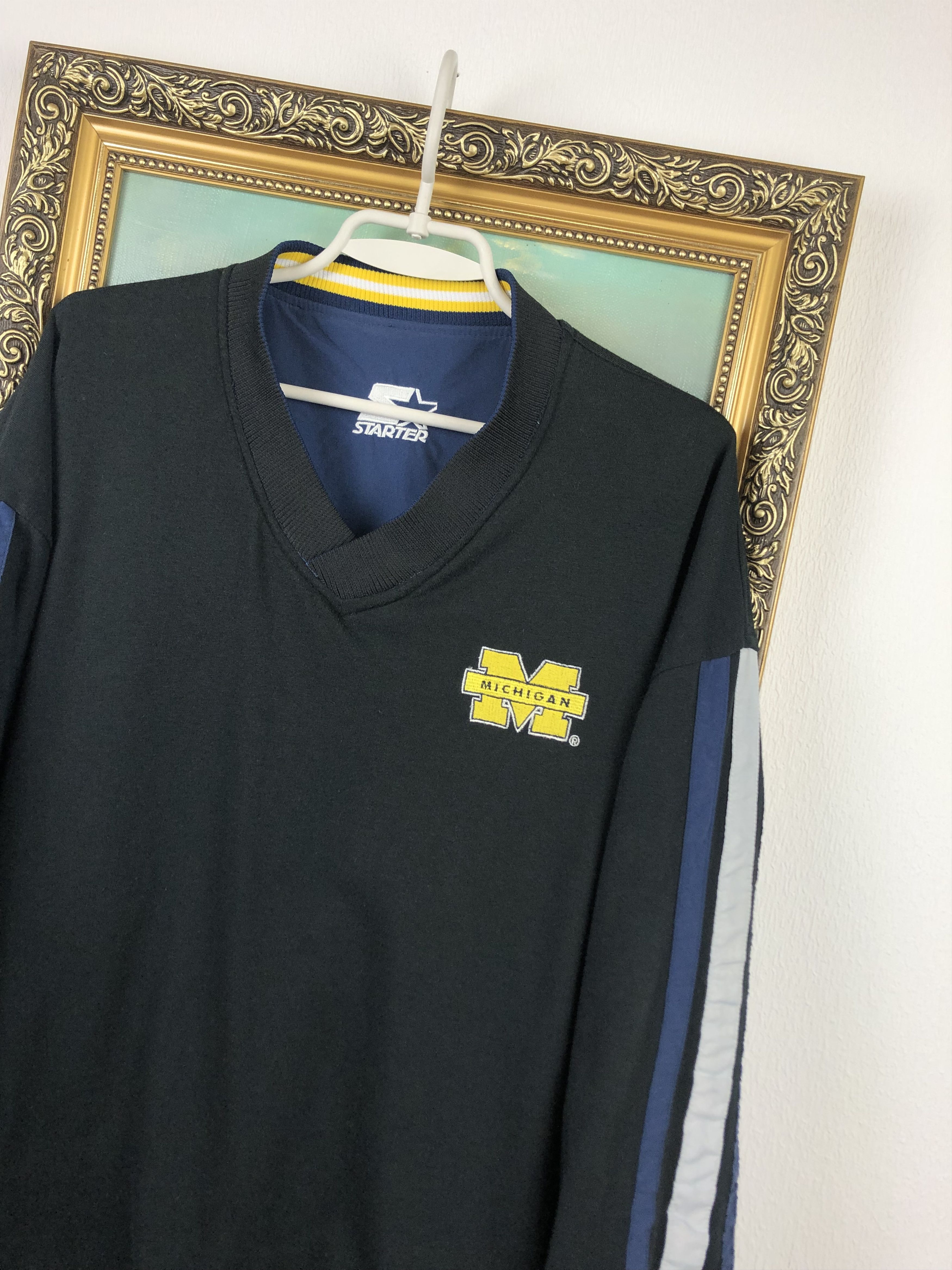 Starter Vintage Michigan Wolverines Jacket Sweatshirt Reversible Size US L / EU 52-54 / 3 - 17 Thumbnail