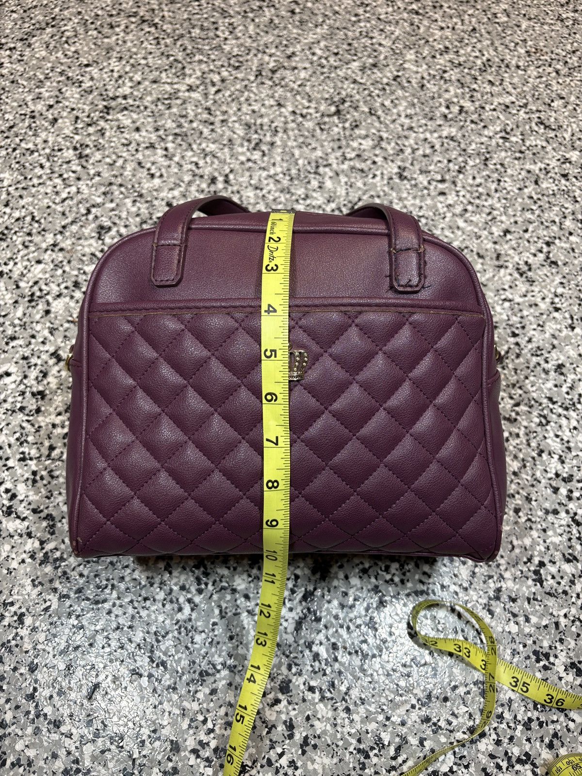 Juicy Couture Vintage Y2K Juicy Couture Violet Quilted Leather Handbag Size ONE SIZE - 9 Thumbnail