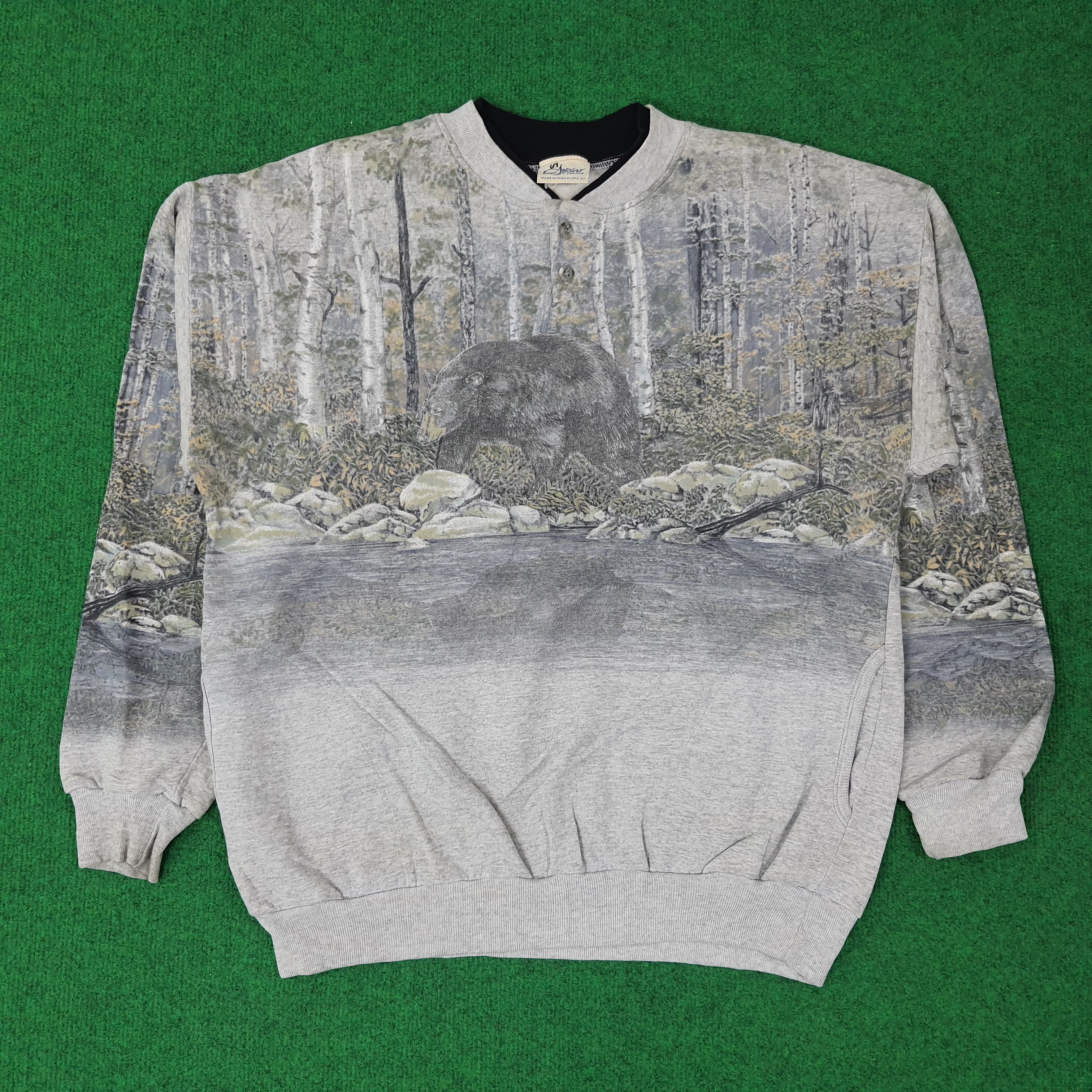 Vintage Vintage Aitisans Art Bear Button Sweatshirt C262N7 Size US M / EU 48-50 / 2 - 1 Thumbnail
