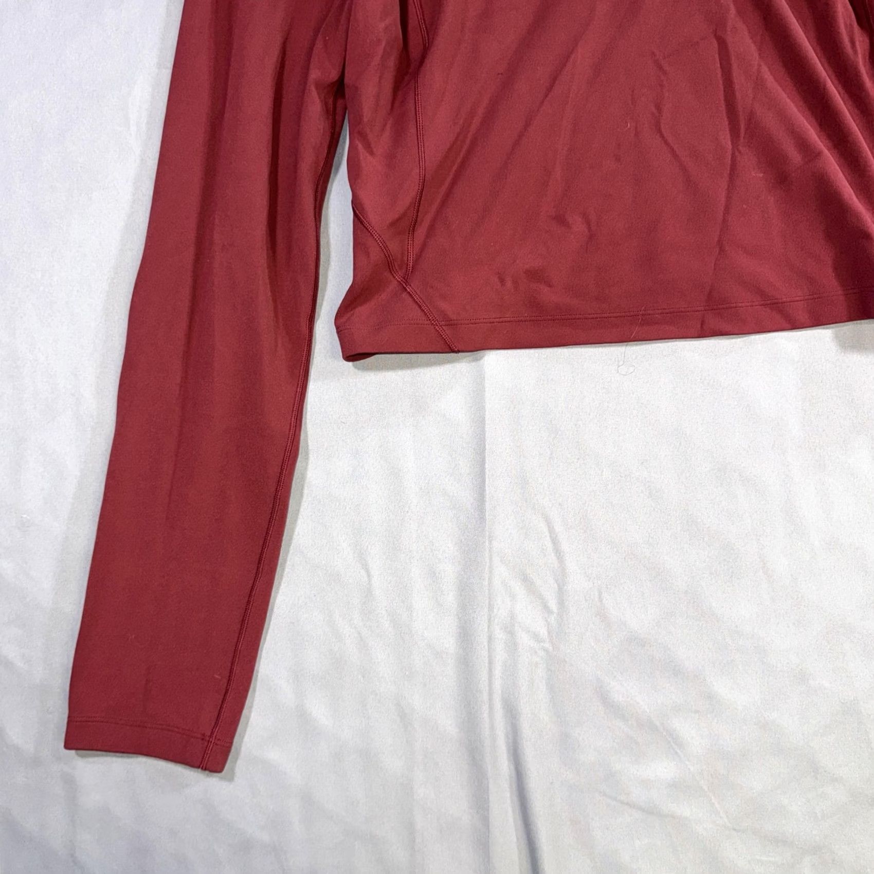 Lululemon Lululemon Shirt Womens Small Red Cropped V-Neck Long Sleeve Yoga Athletic Top Size S / US 4 / IT 40 - 5 Thumbnail