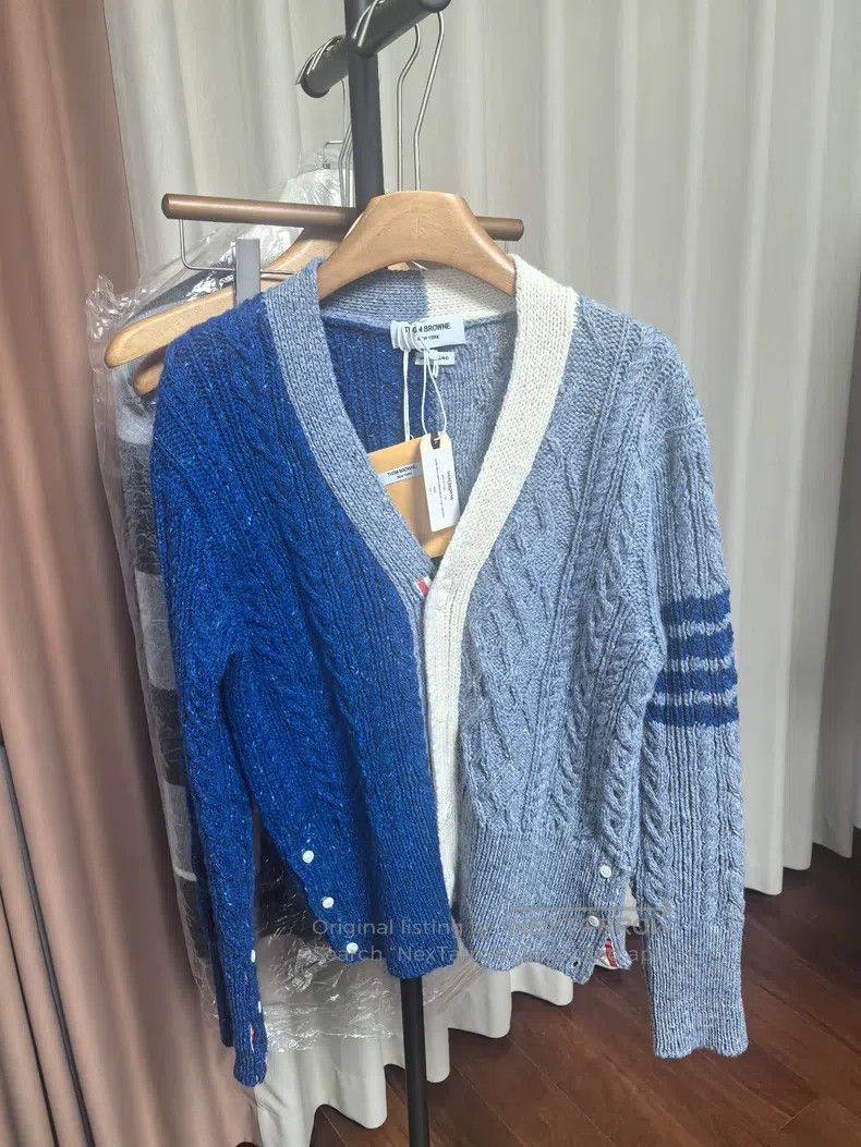 Thom Browne Thom Browne Colorblocked Wool Cardigan Size US L / EU 52-54 / 3 - 1 Thumbnail