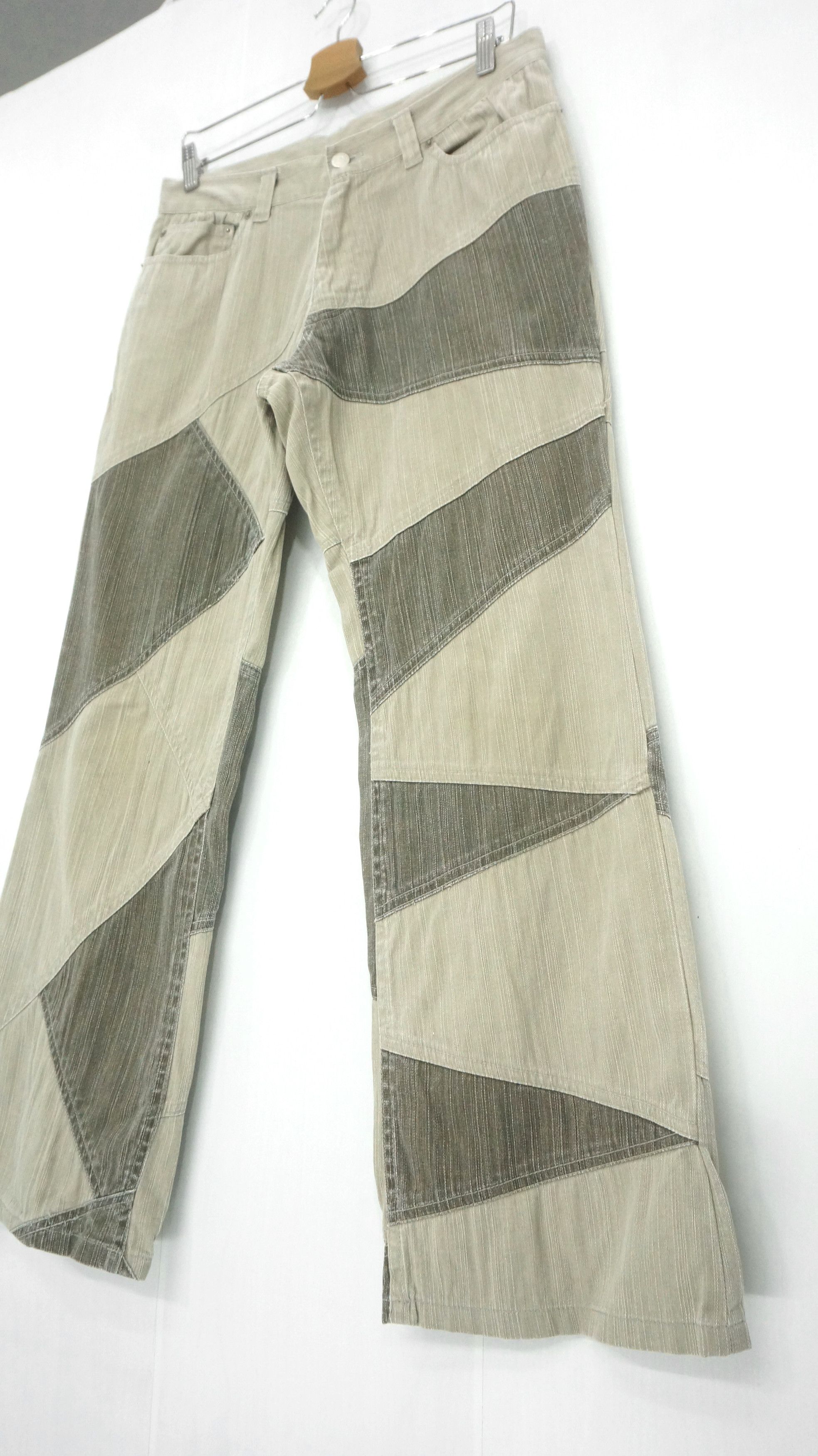 image of Hysteric Glamour x If Six Was Nine Fyee Vintage Modern Lovers Patchwork Flared Denim in Beige Two T