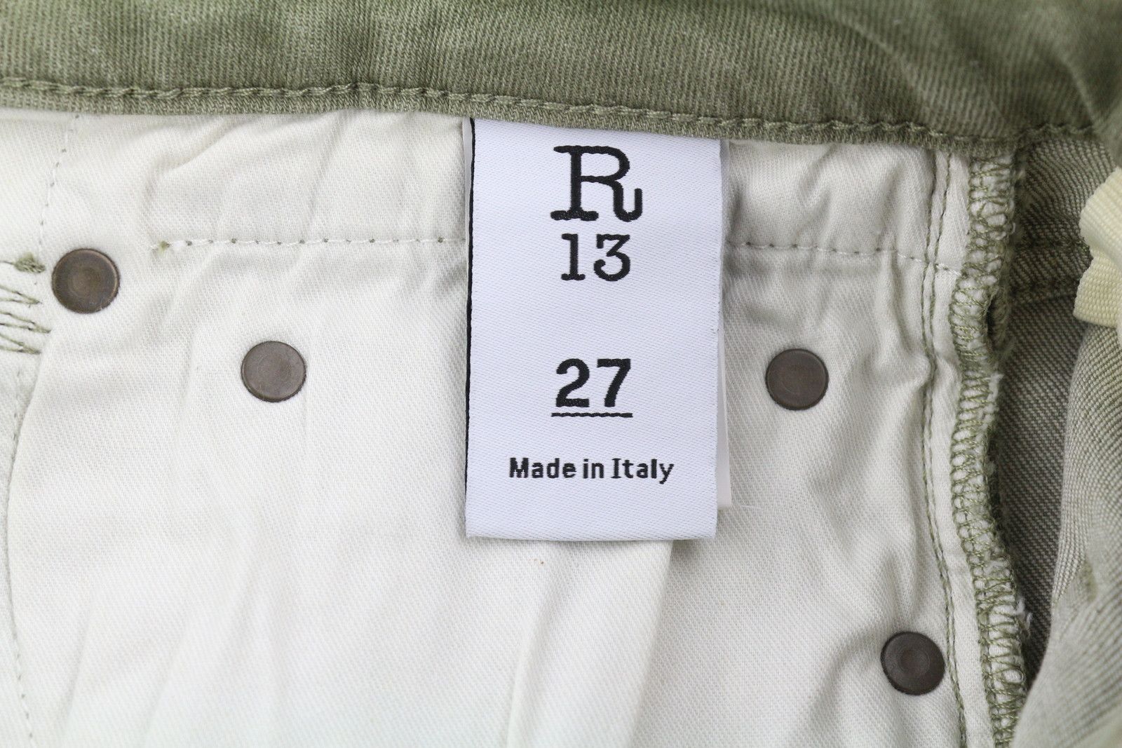 R13 BOY STRAIGHT 27 Cropped Washed Olive Green 84498 Size 27" / US 4 / IT 40 - 9 Thumbnail