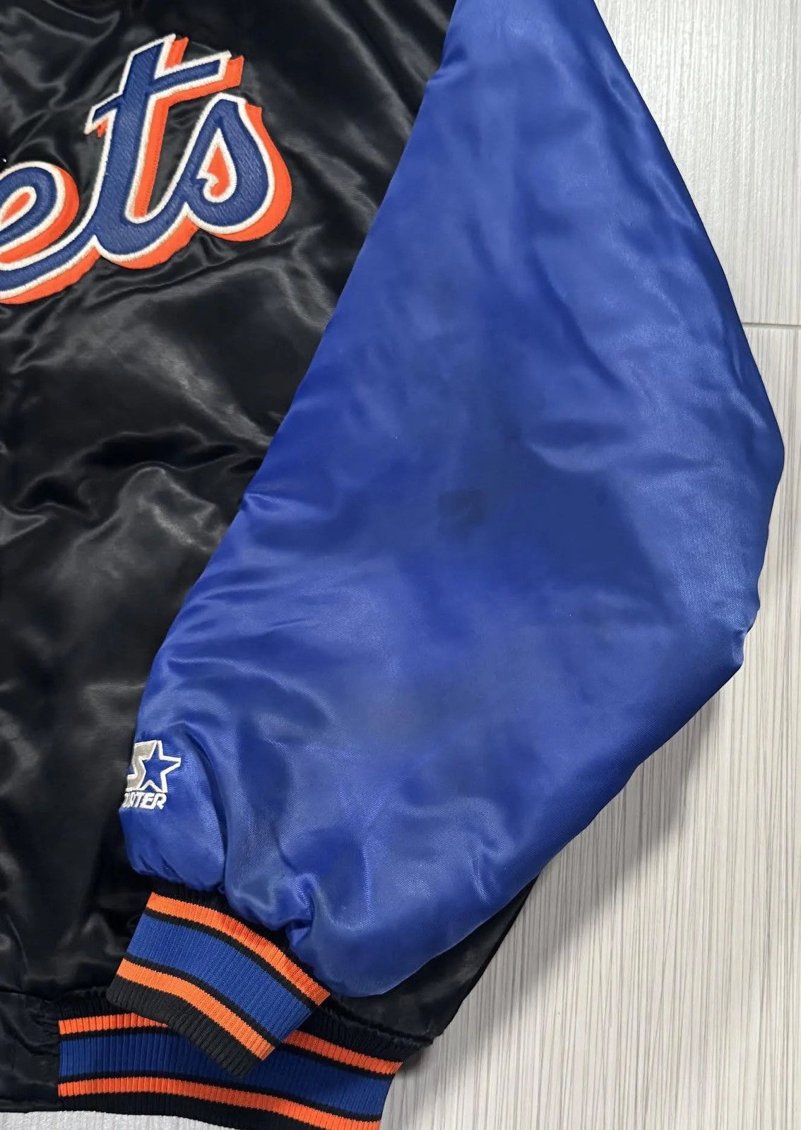 Starter Vintage Starter New York Mets Black Satin Jacket (Size XL) Size US XL / EU 56 / 4 - 2 Thumbnail