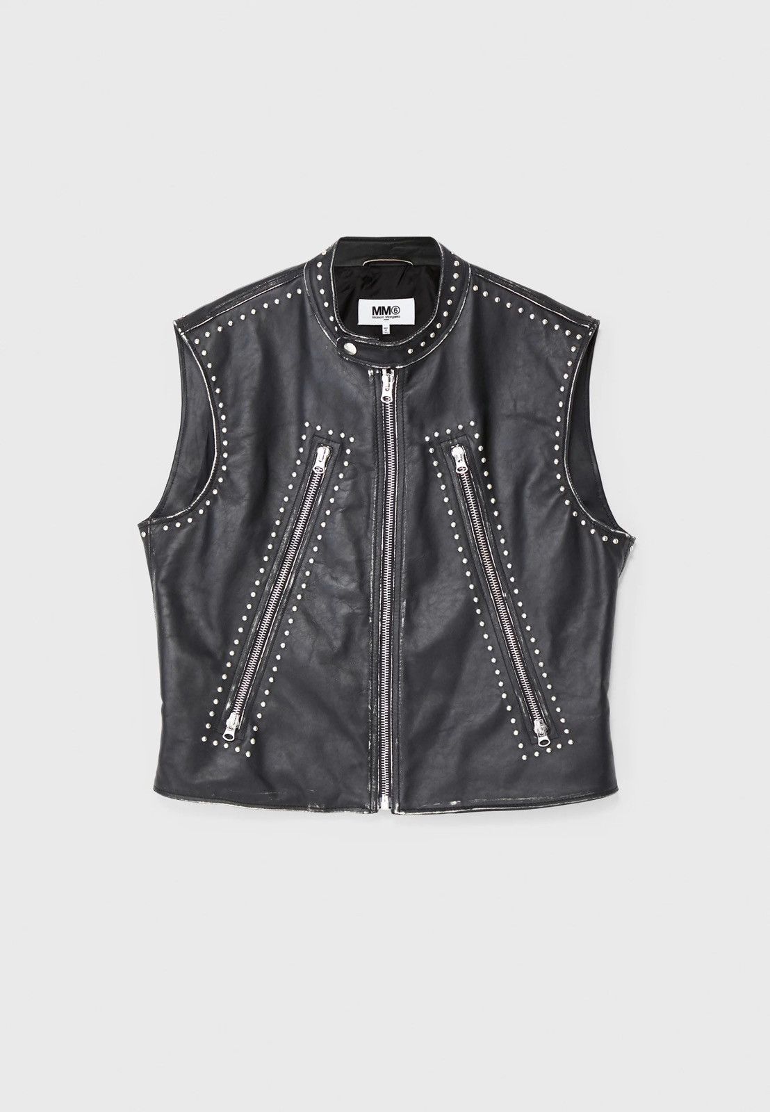 Maison Margiela !DS! SS22 Maison Margiela 5 ZIP Studded Leather Vest Gilet Size US S / EU 44-46 / 1 - 6 Thumbnail