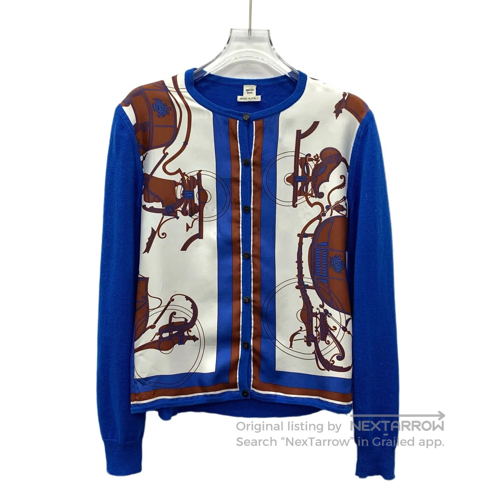 Hermes Hermes Dark Blue Carriage Print Patchwork Cashmere Round N Size XS / US 0-2 / IT 36-38 - 1 Thumbnail