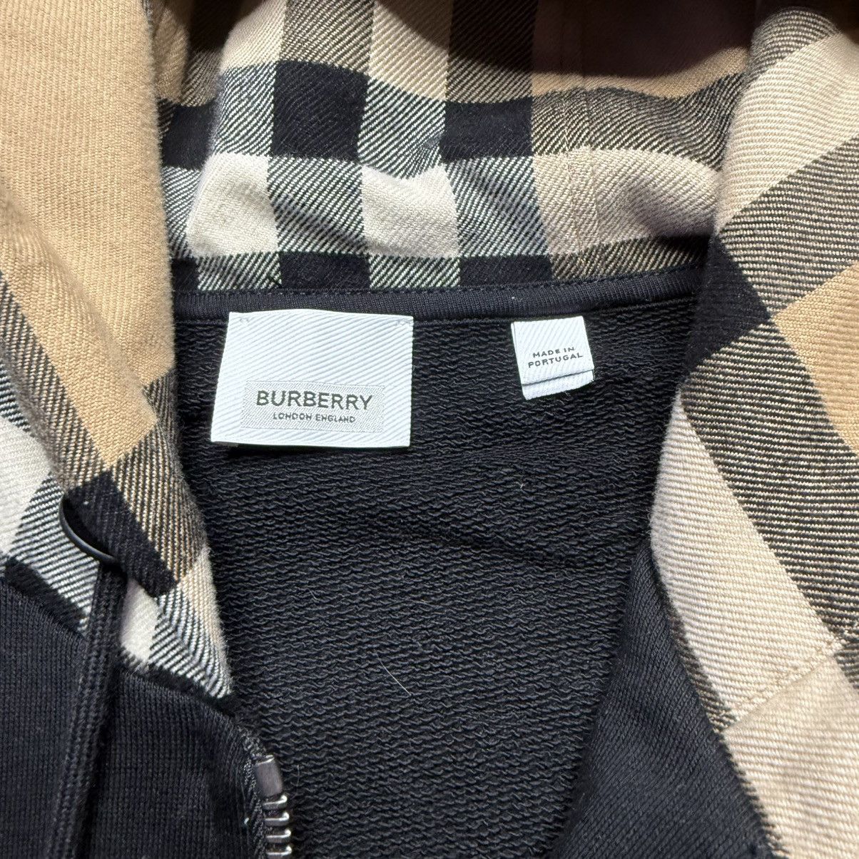 Burberry Samuel Cotton Check-Trimmed Hoodie Size US XXL / EU 58 / 5 - 4 Thumbnail
