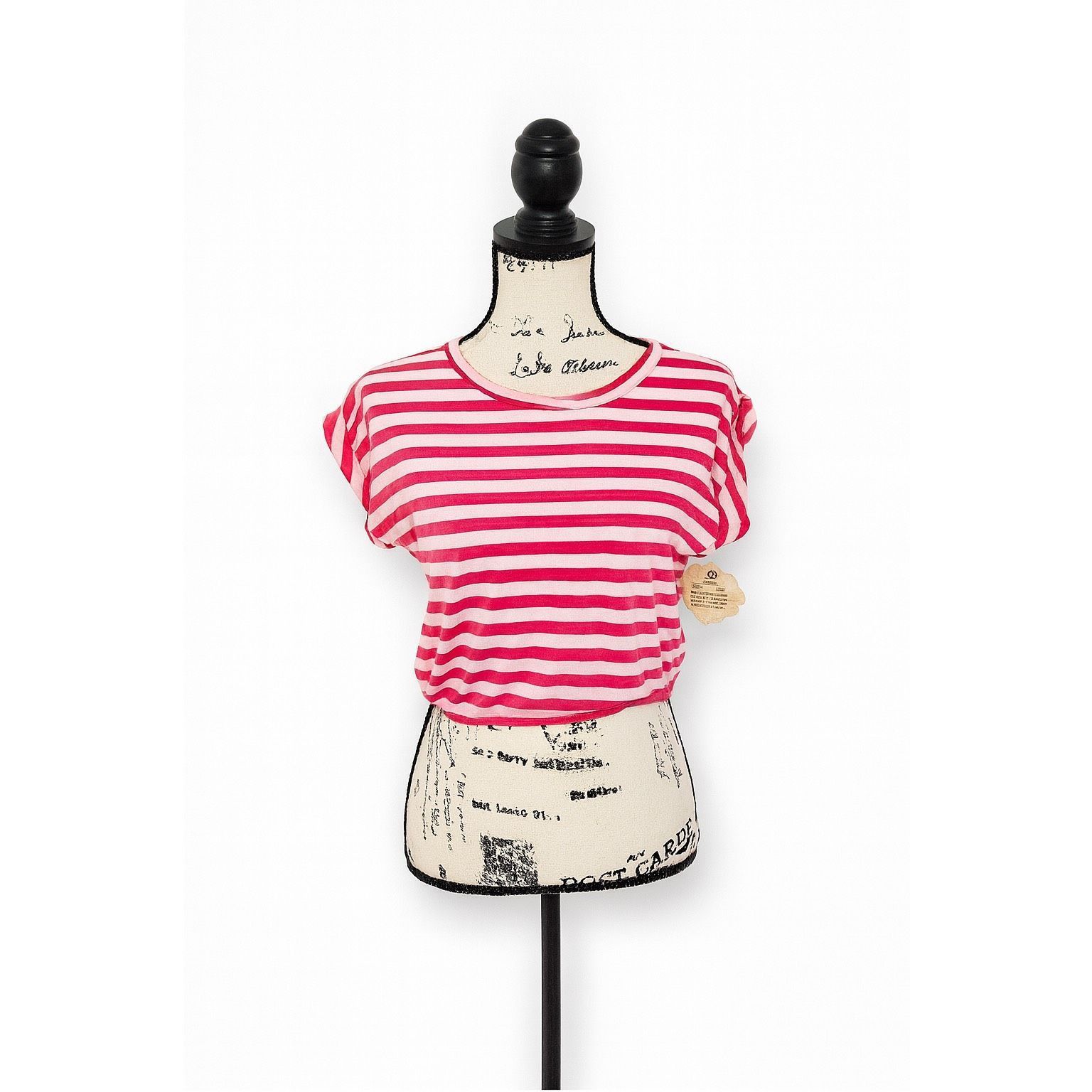 Other Belle du Jour Pink & White Striped Cropped Tee Shirt Women’s Size S / US 4 / IT 40 - 1 Thumbnail