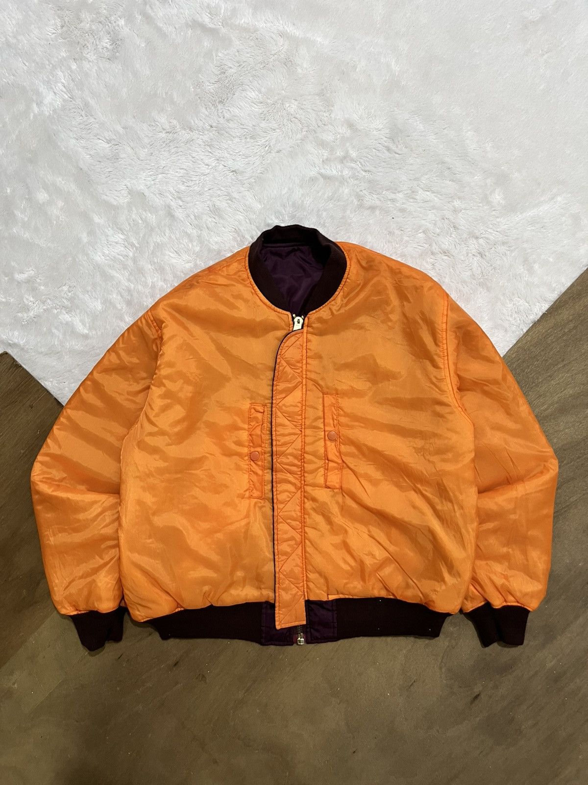 Other Phantom Military MA-1 Reversible Bomber Maroon Orange Size US XL / EU 56 / 4 - 4 Thumbnail