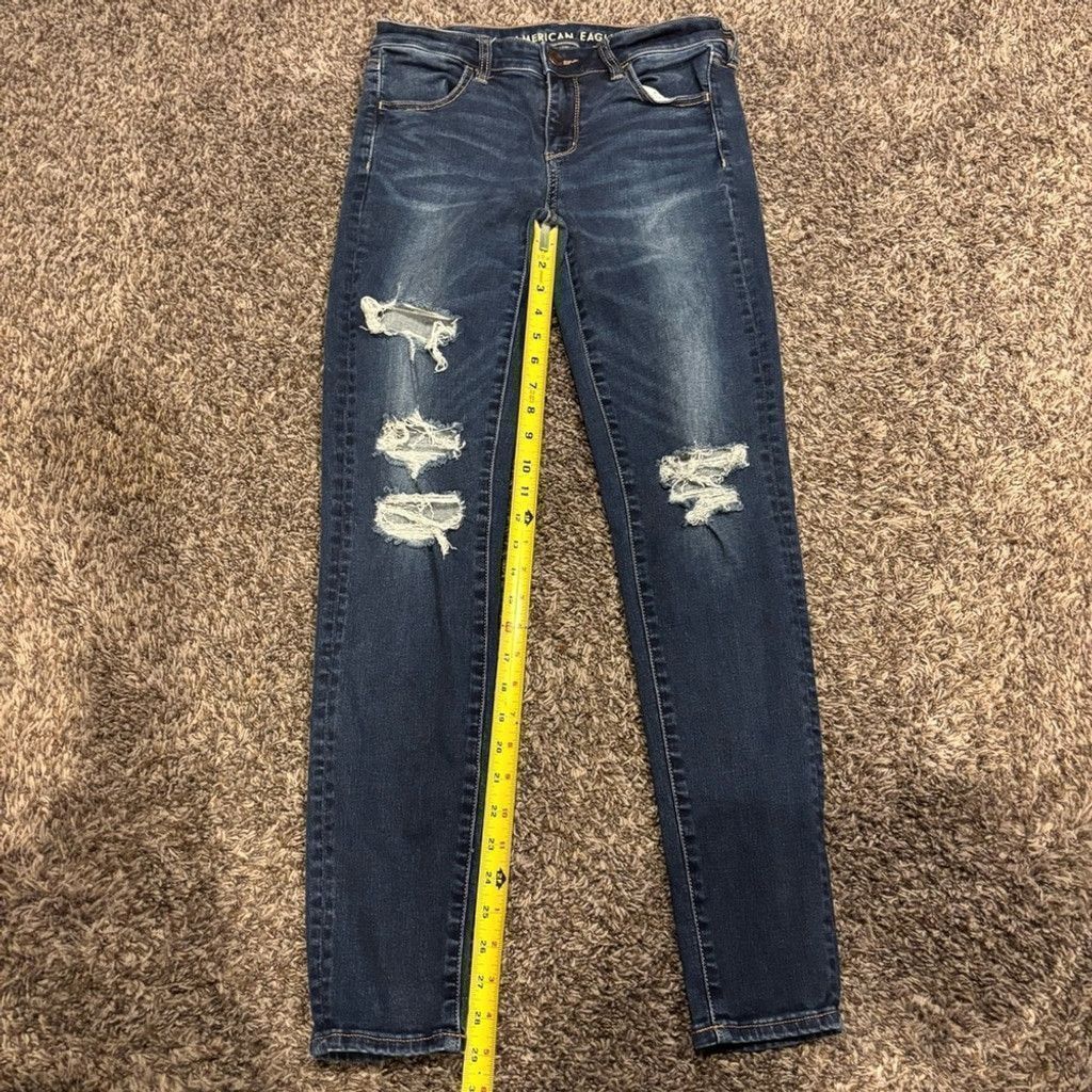 American Eagle Outfitters American Eagle Outfitters Women's Dark Blue Skinny Jeans Size 32" / US 10 / IT 46 - 3 Thumbnail