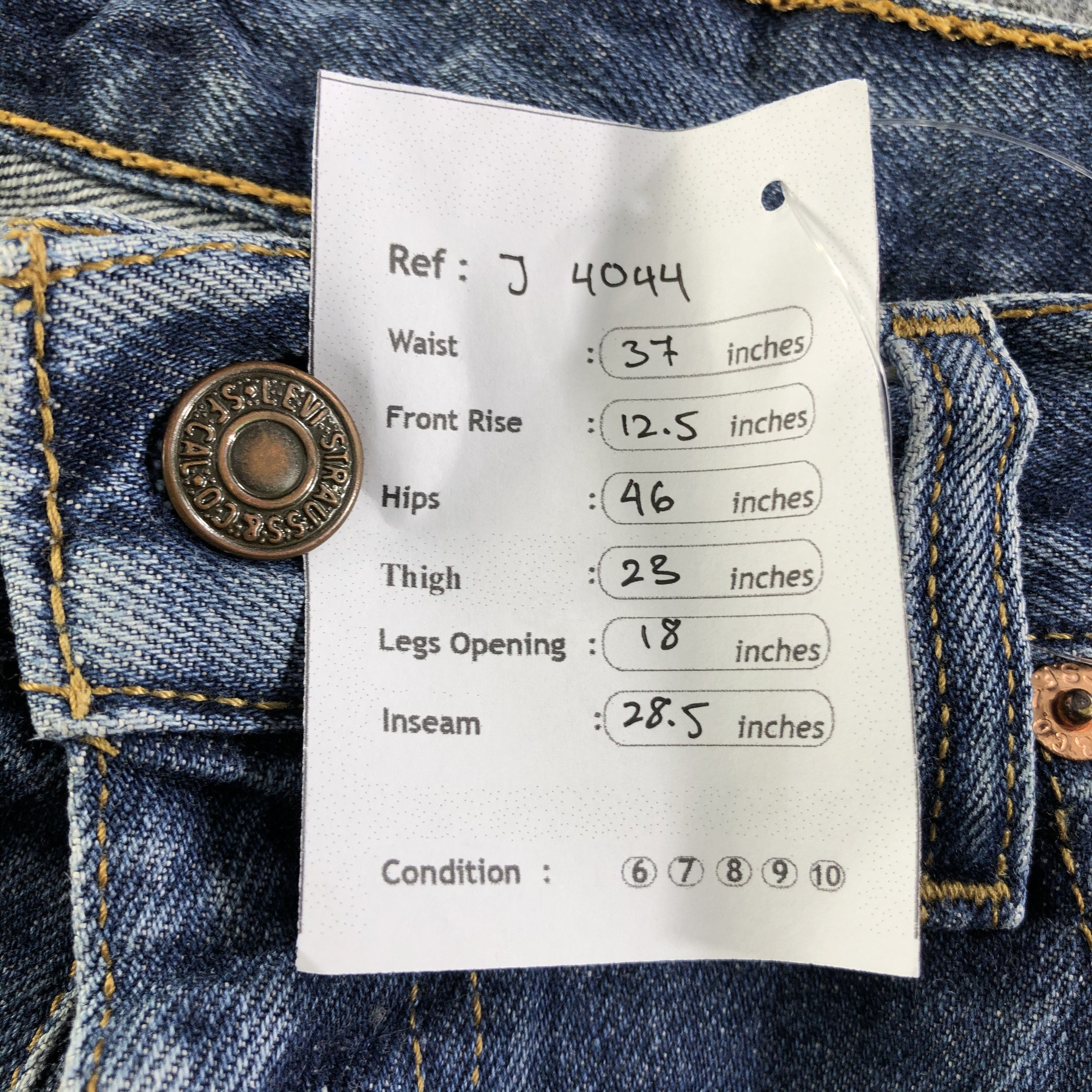 Levi's 90s Vintage Blue Wash Levis Jeans-J4044 Size US 37 - 12 Thumbnail