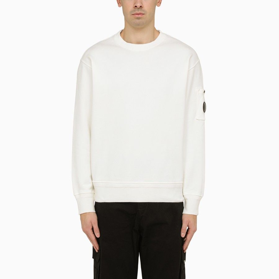 Image of C P Company O1D2Blof0324 Sweater In White, Men's (Size 2XL)