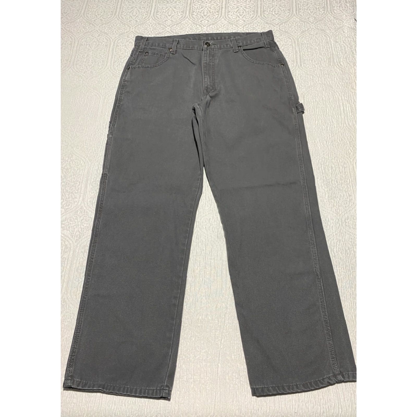 Dickies Dickies Carpenter Work Pants Men's 36×30 Gray | 5-Pocket Design | Relaxed Fit | Canvas Cotton Workwear Pants Size US 36 / EU 52 - 2 Thumbnail