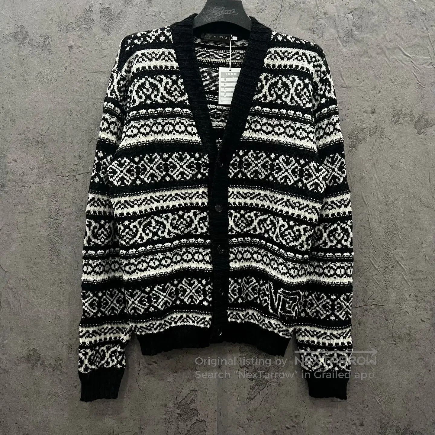 Versace Versace Black and White Knit Cardigan Sweater| Size US M / EU 48-50 / 2 - 1 Thumbnail