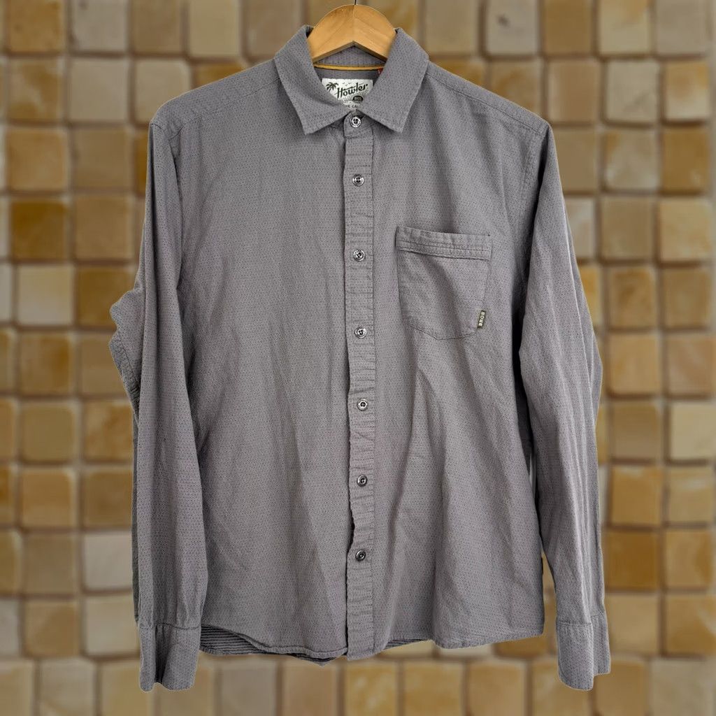 Howler Brothers Howler Brothers Shirt Mens Medium Button-Up Gray Long Sleeve Hiking Outdoors Knit Cotton Polka Dot Casual Travel Workwear Size US M / EU 48-50 / 2 - 1 Thumbnail