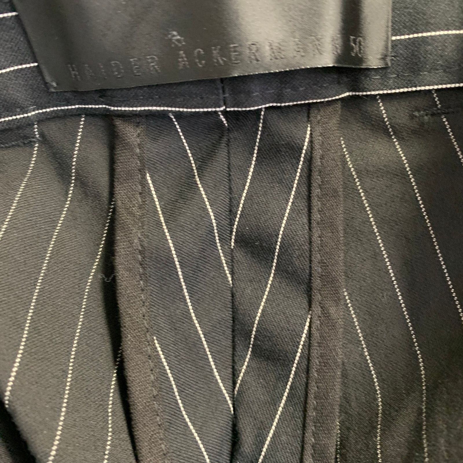 Haider Ackermann Size XL Black White Stripe Cotton Blend Belted Casual Pants Size US 40 / EU 56 - 6 Thumbnail