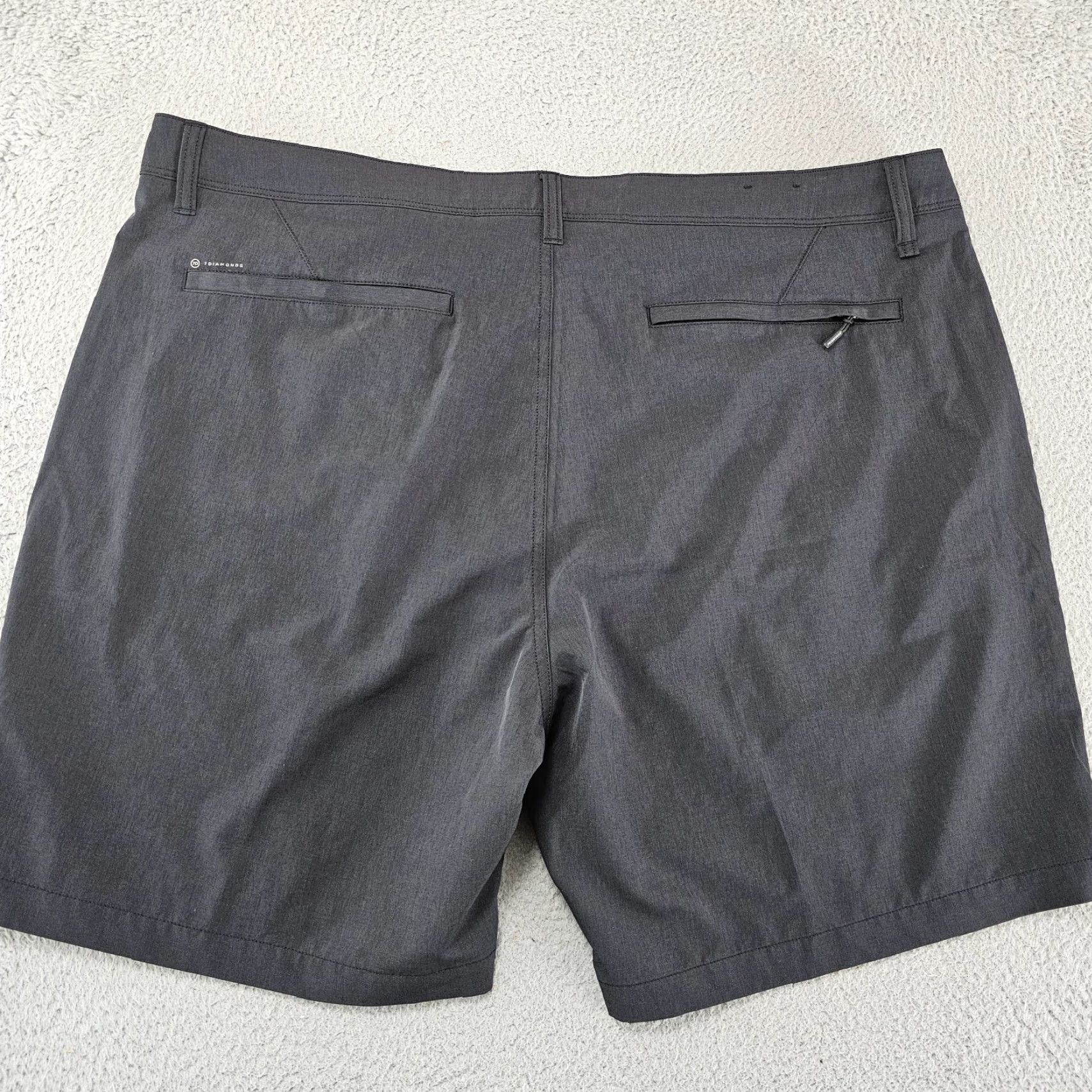 Vintage 7 Diamonds Shorts Mens 42 Black Lightweight Breathable 7" Inseam Flat Front Zip Pockets Wrinkle Resistant Chino 7" Mens Size US 42 / EU 58 - 6 Thumbnail