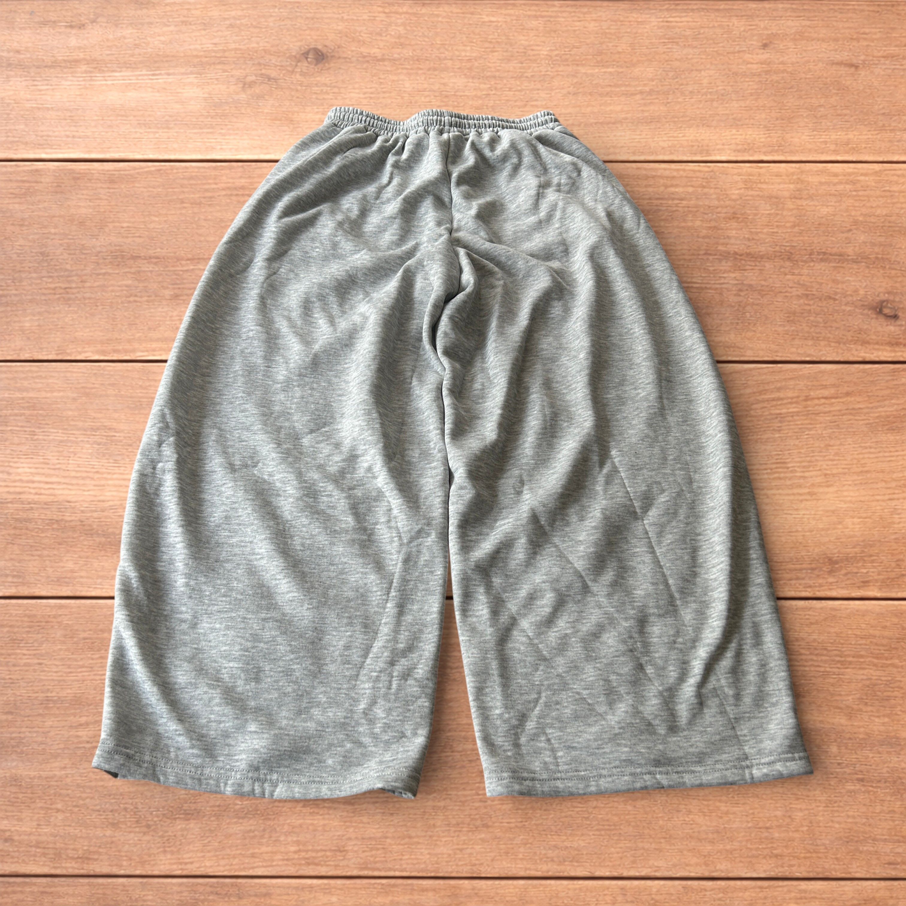 Japanese Brand Super baggy wide leg Korean joggers in marl grey. Size US 34 / EU 50 - 2 Thumbnail
