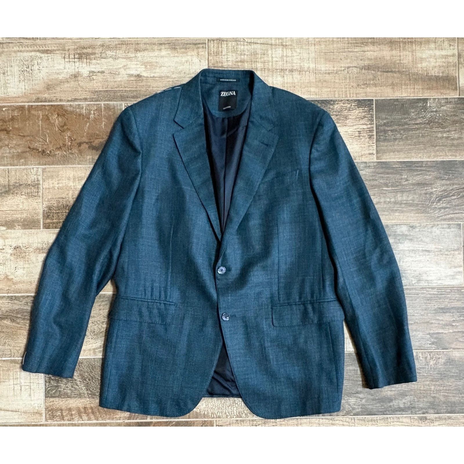 Ermenegildo Zegna $4,295 NWT ZEGNA Wool Blend Sport Coat Blue Teal 44/54 R Size 44R - 1 Thumbnail