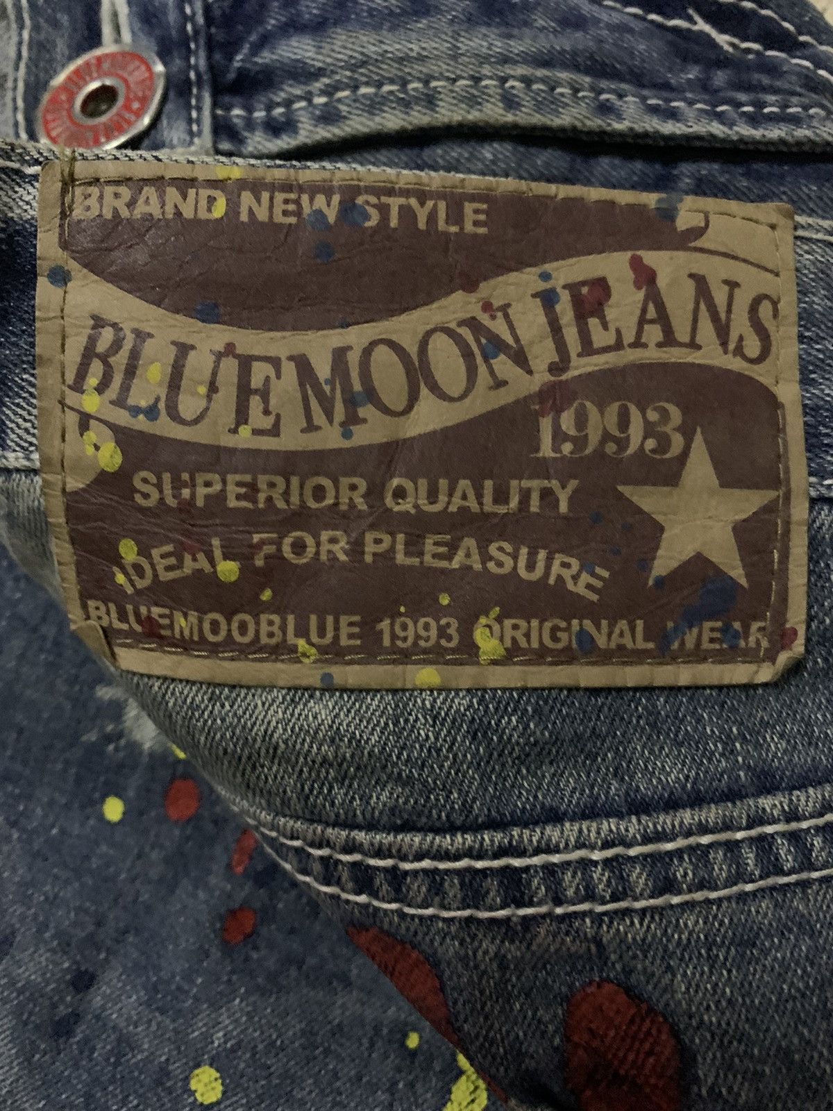 Hysteric Glamour 💥Blue Moon Blue Paint Splatter Designs Denim Size 33" - 7 Thumbnail