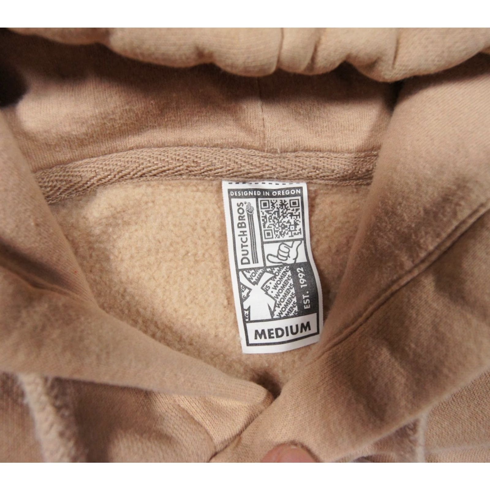 Vintage Dutch Bros Coffee Sweatshirt Mens Medium Tan Hoodie Pullover Sweater Fleece Size US M / EU 48-50 / 2 - 5 Thumbnail