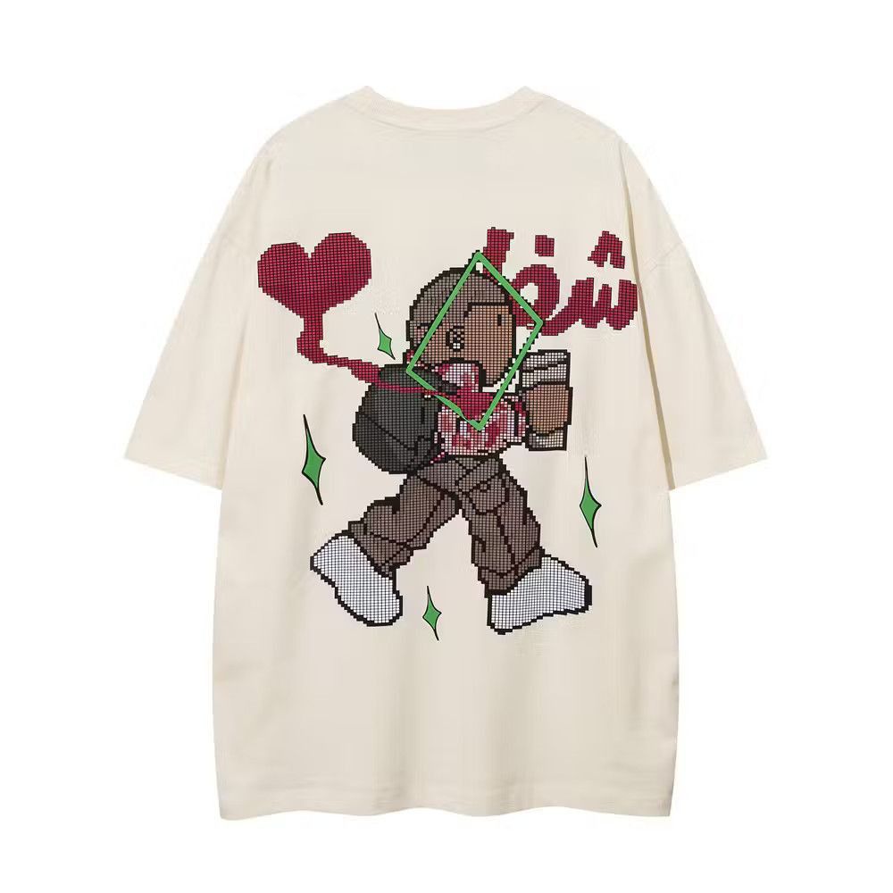 image of Vintage Printed Short Sleeve T-Shirt in Apricot, Men's (Size Large)