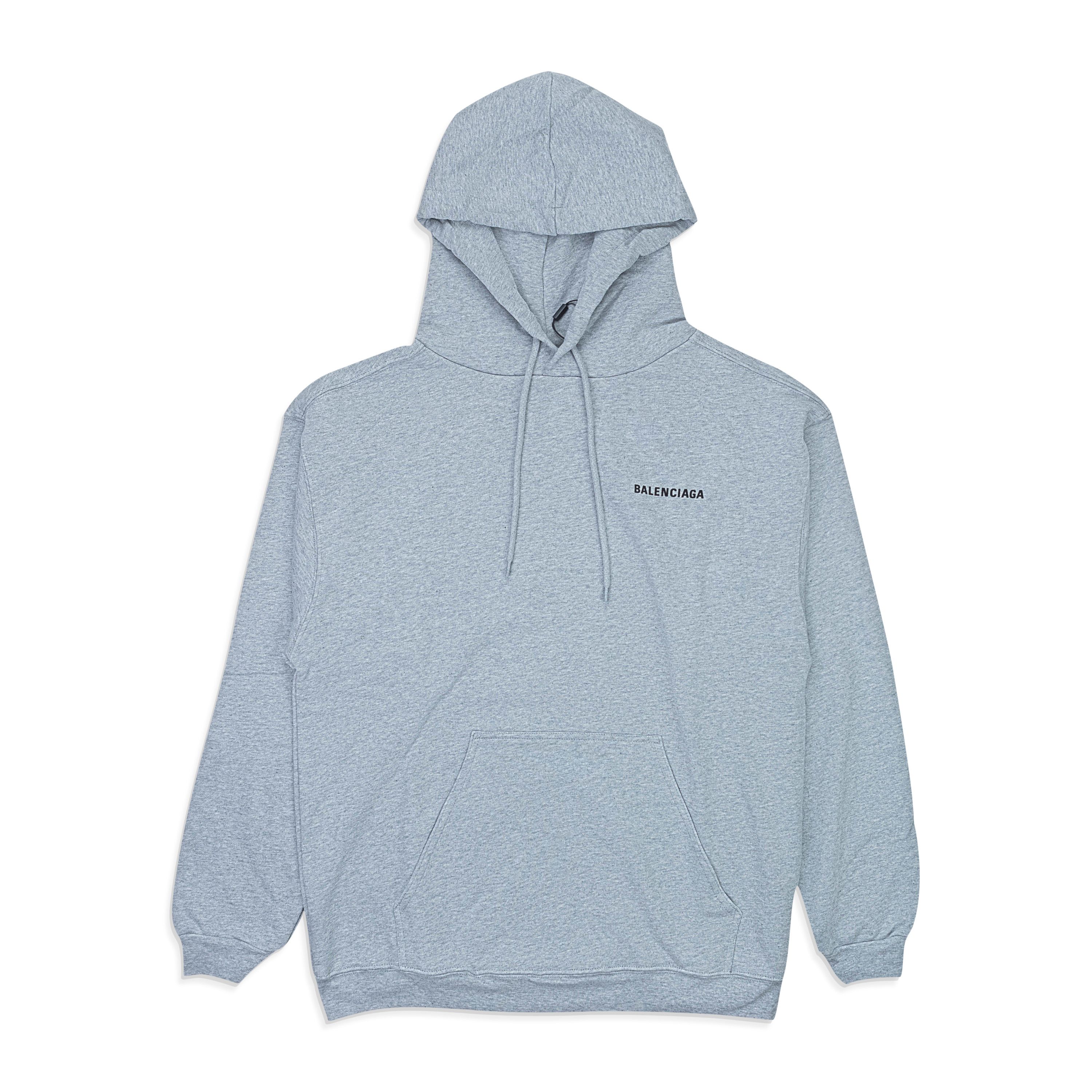 image of Balenciaga Grey Logo Wl0 Hoodie Size Xs, Men's