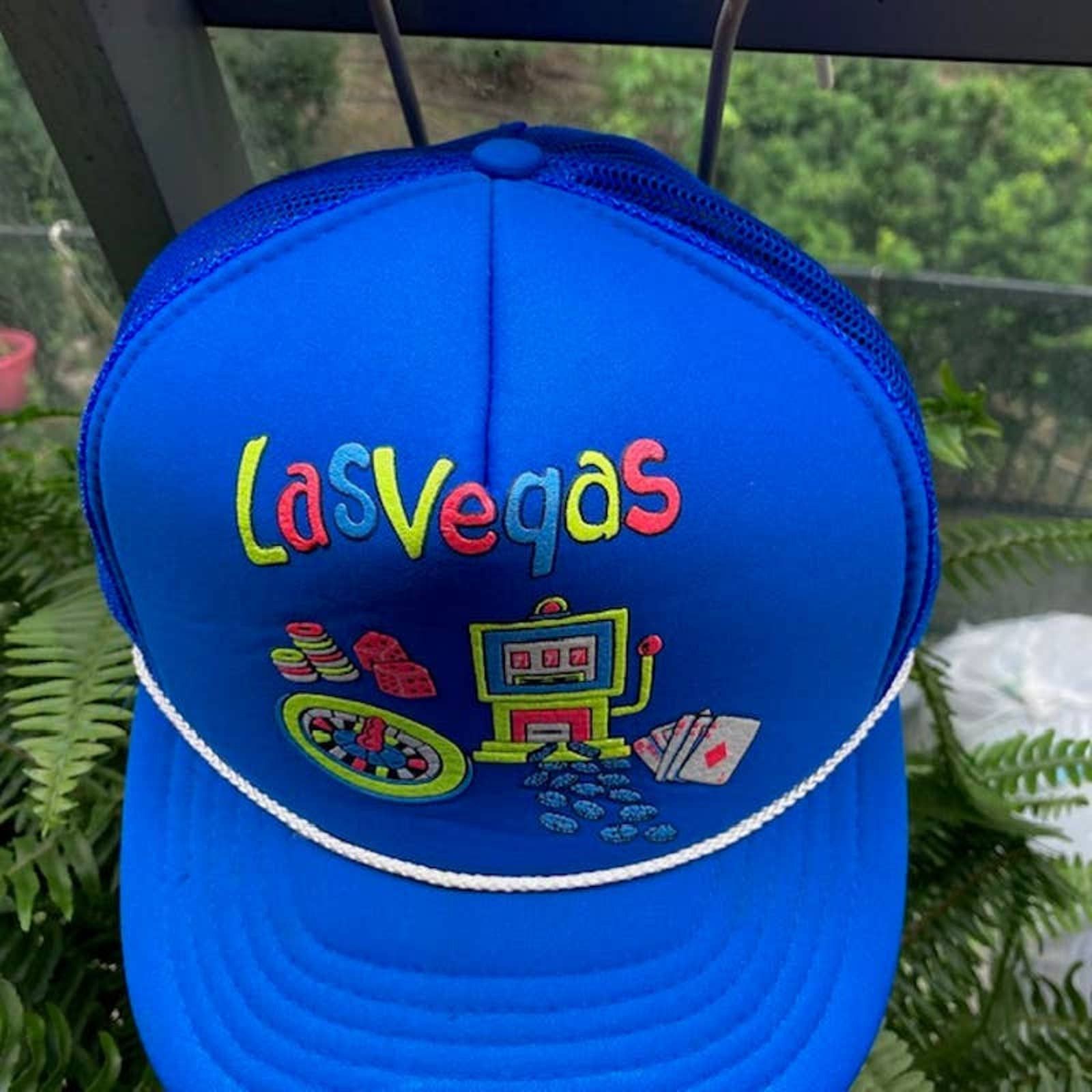 Vintage Vintage Las Vegas Trucker Snapback Hat O / S Blue Size ONE SIZE - 5 Thumbnail