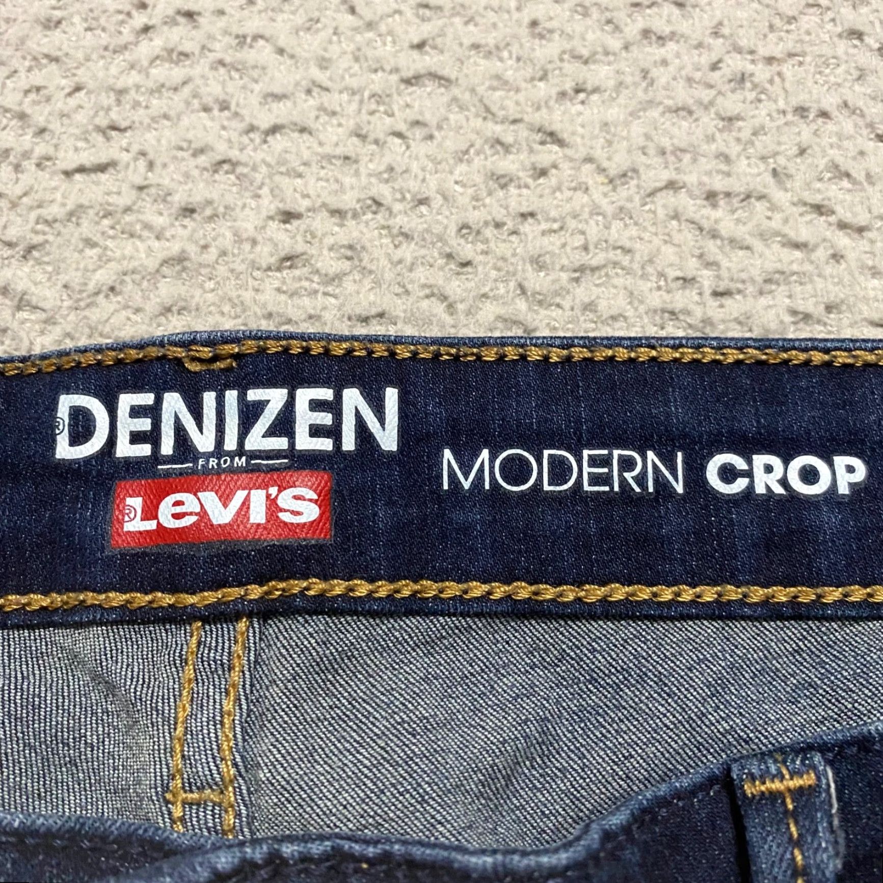 Denizen DENIZEN Jeans Womens 16 Blue Denim Dark Wash Cropped Mid Rise 5-Pocket Regular Stretch Distressed Casual Womens Jeans Size 38" / US 16 / IT 52 - 3 Thumbnail