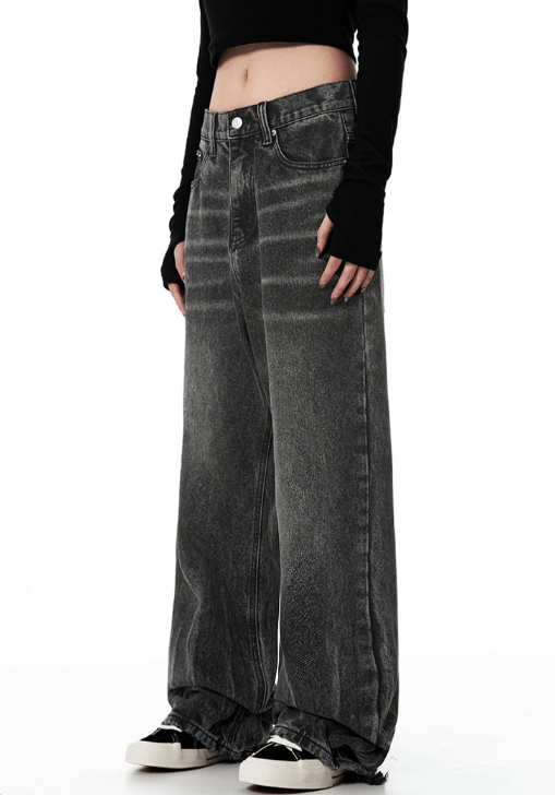 Japanese Brand × Jean Men's trendy washed loose wide-leg vintage jeans Size US 32 / EU 48 - 4 Thumbnail