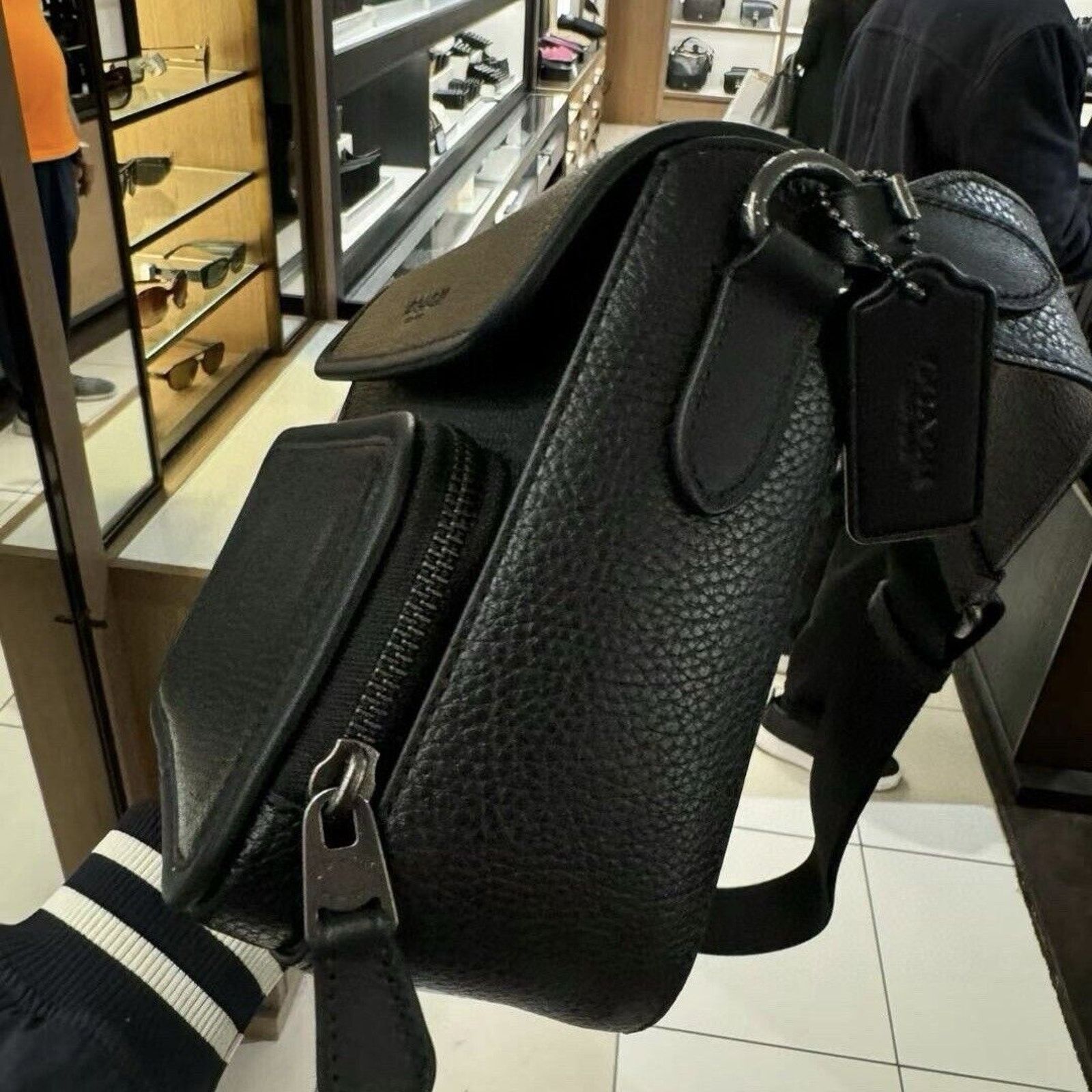 Coach NEW Coach Sullivan Leather Flap Crossbody Black Color $350 Size ONE SIZE - 11 Thumbnail